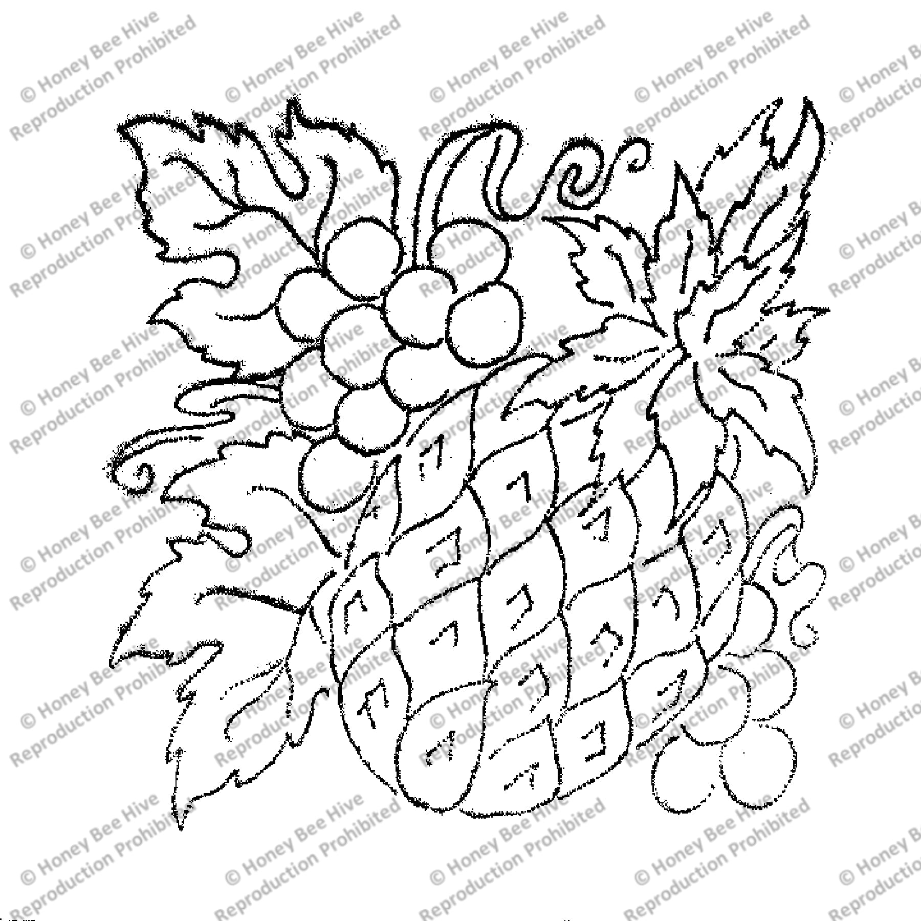 Pineapples And Grapes, rug hooking pattern