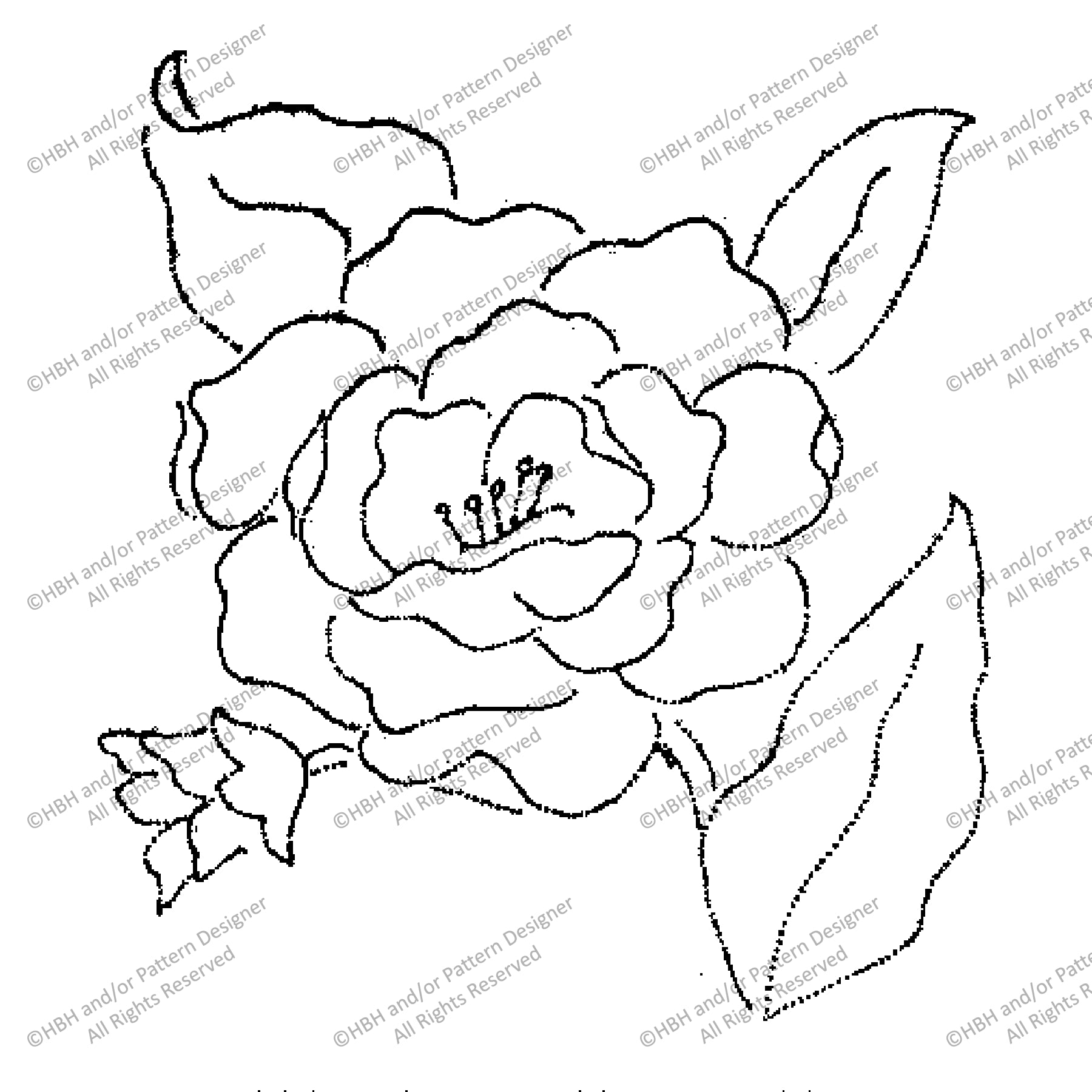 Camellia, rug hooking pattern