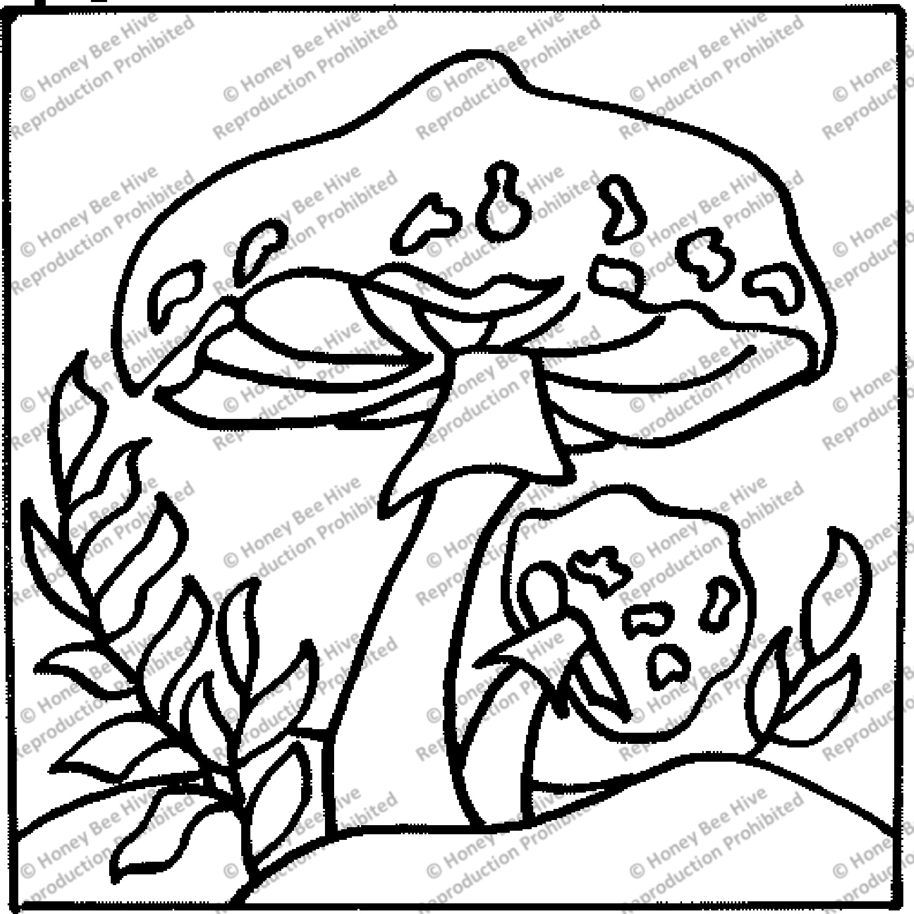 Mushroom Bell Pull, rug hooking pattern