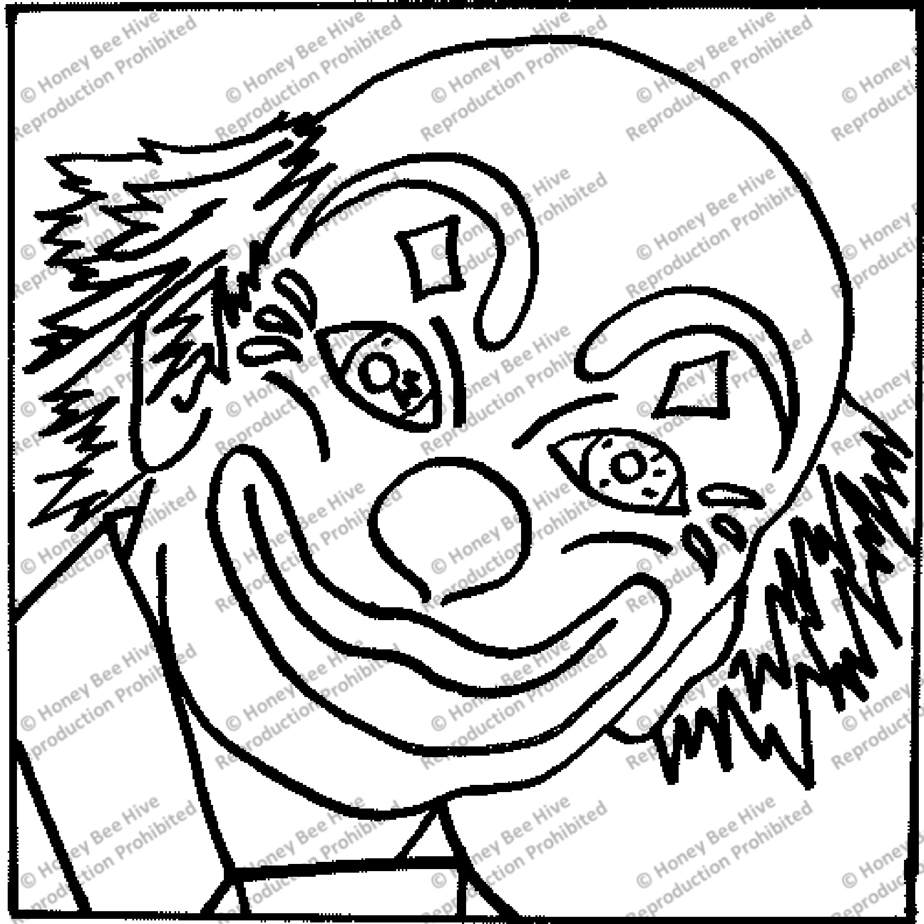 Happy Face, rug hooking pattern