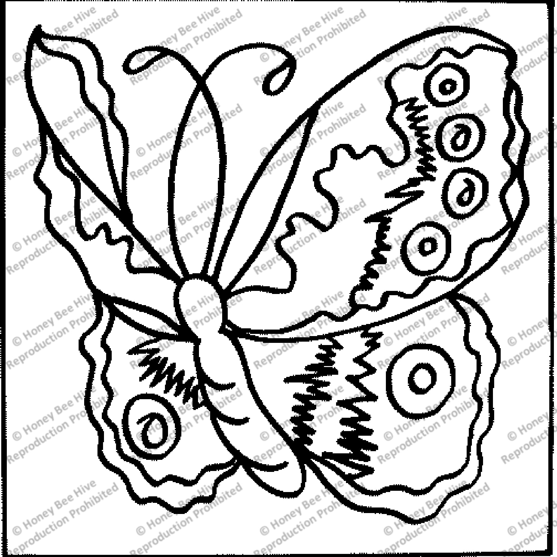 Butterfly, rug hooking pattern