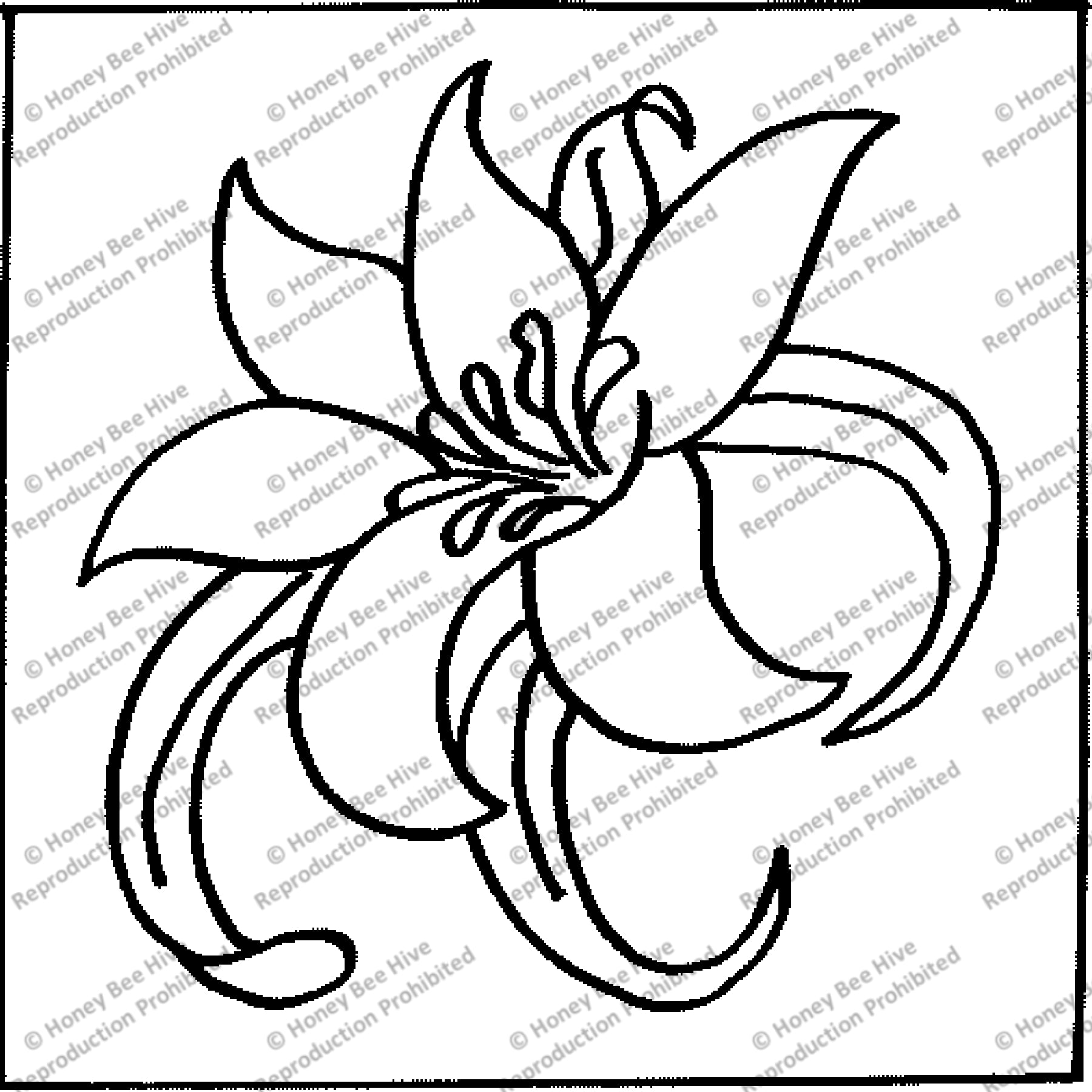 Lily, rug hooking pattern