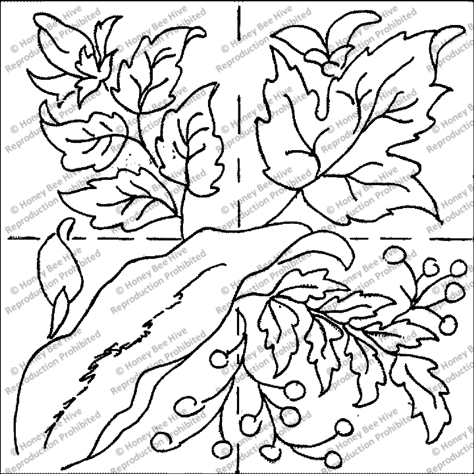 Leaves, rug hooking pattern