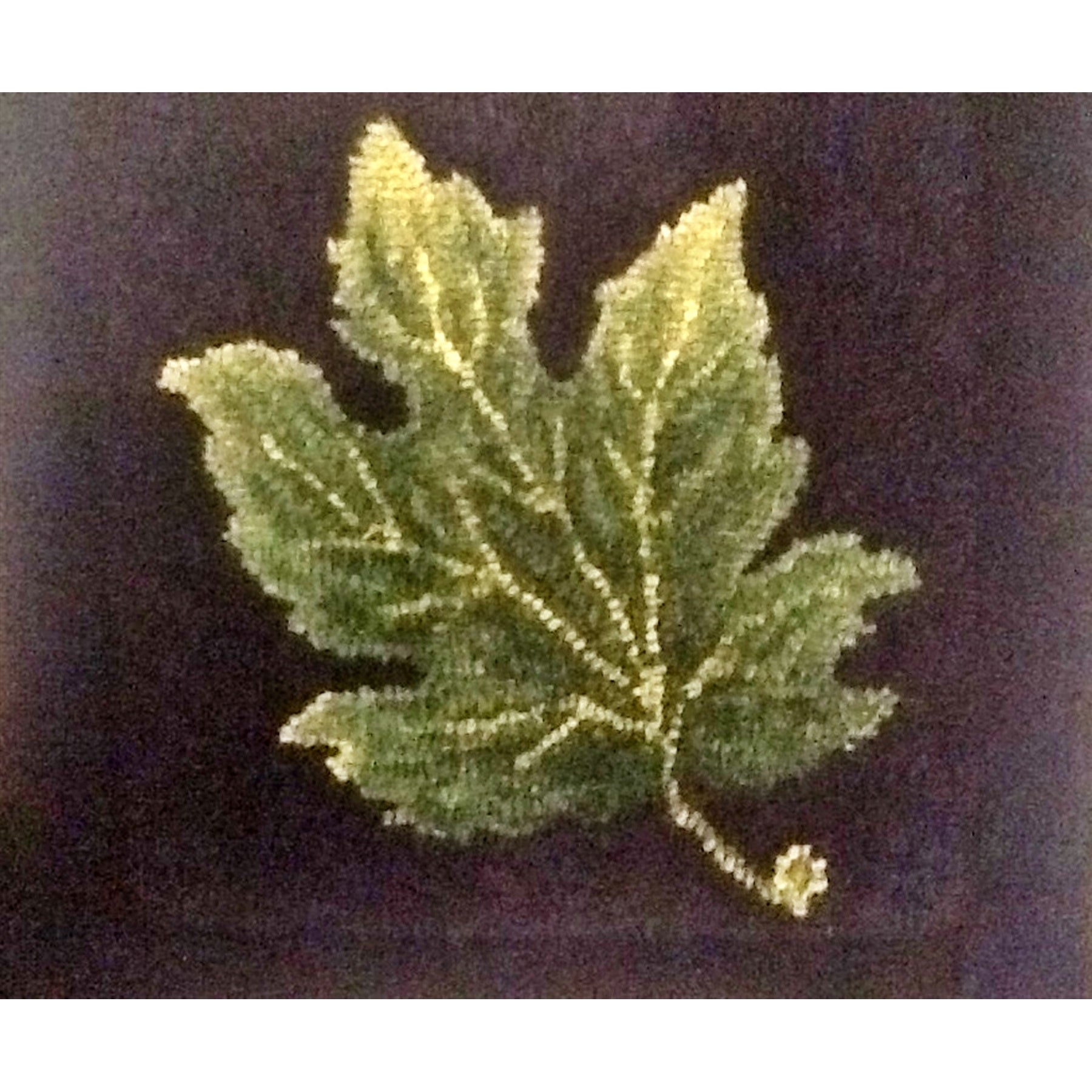 Leaves, rug hooked by Martha Beals