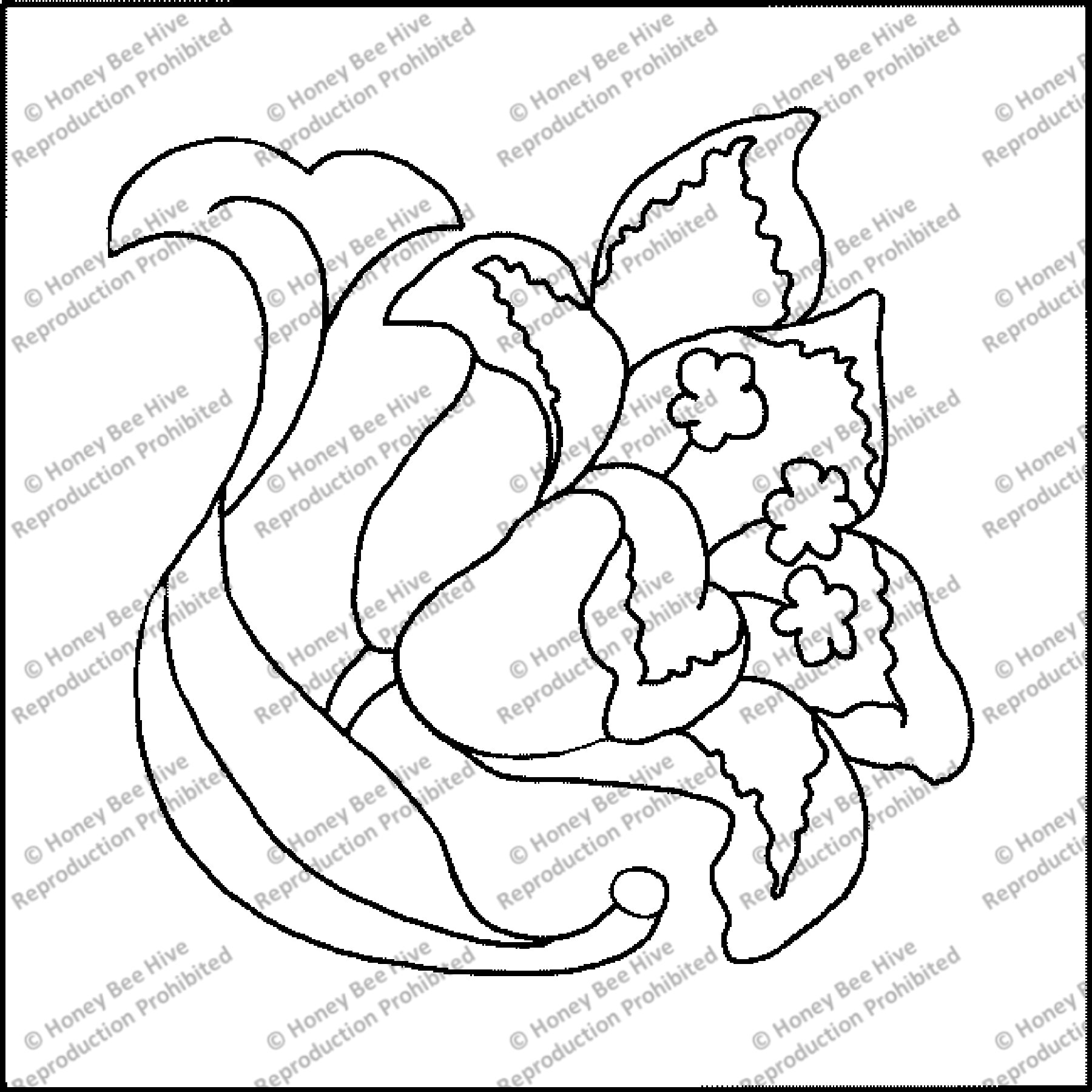 Old Deerfield Panel, rug hooking pattern