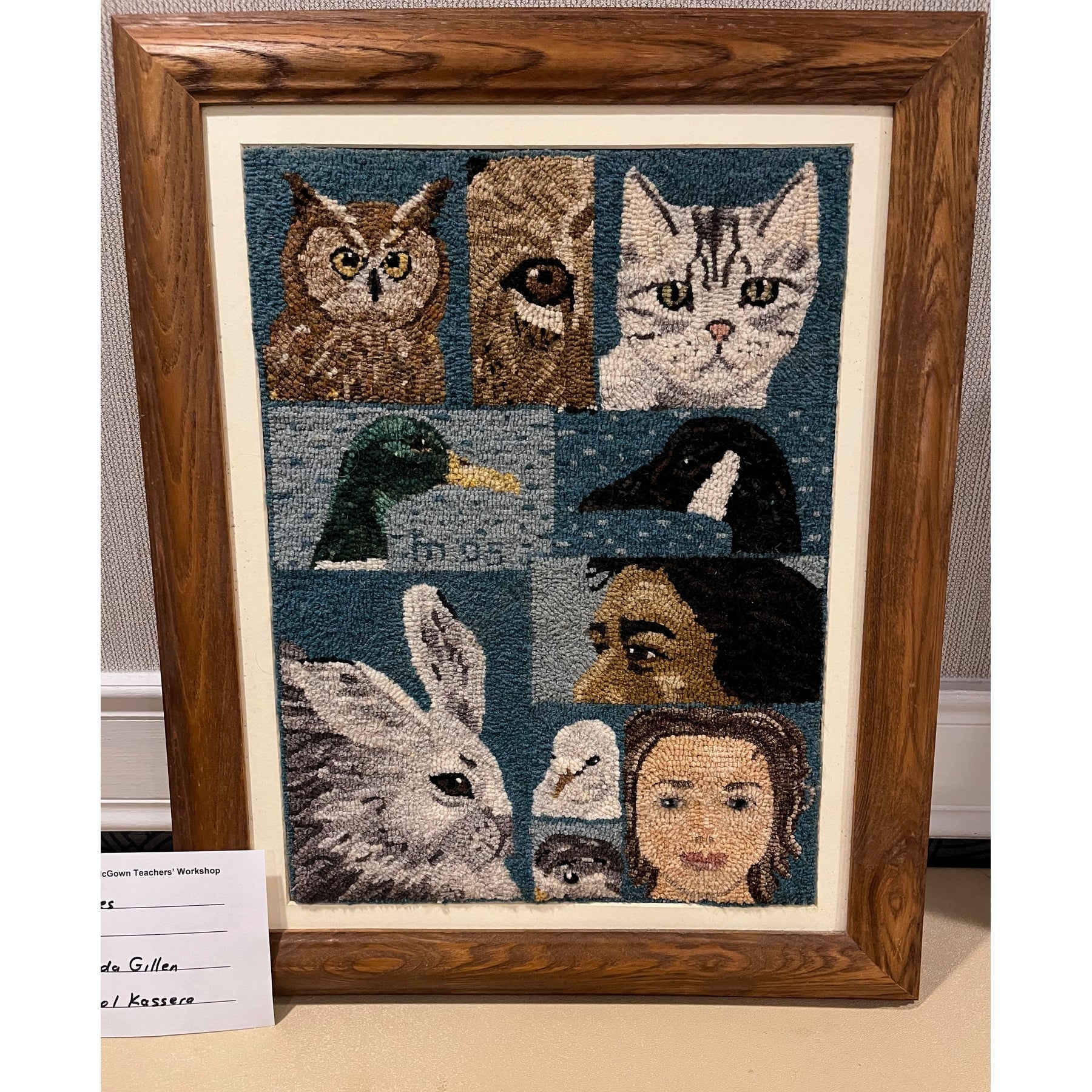 Eyes, rug hooked by Linda Gillen