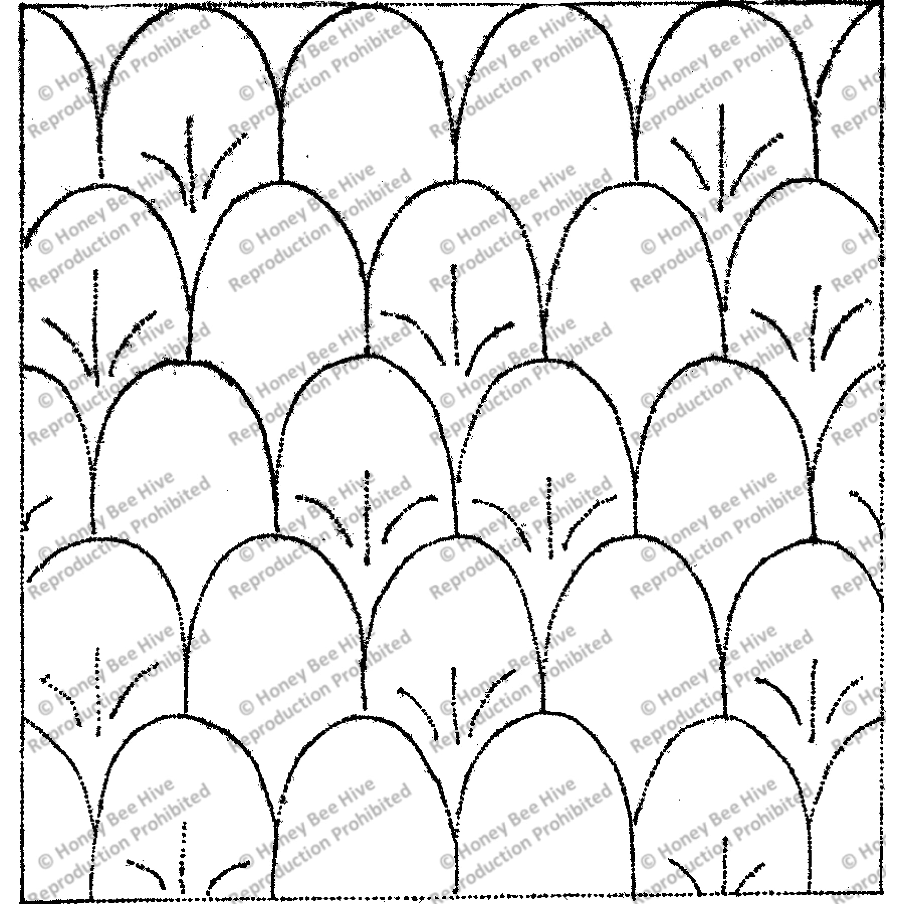 Shell Geometric, rug hooking pattern