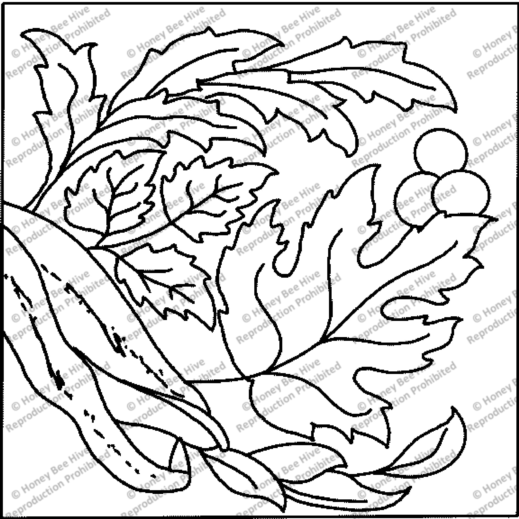 Leaves, rug hooking pattern