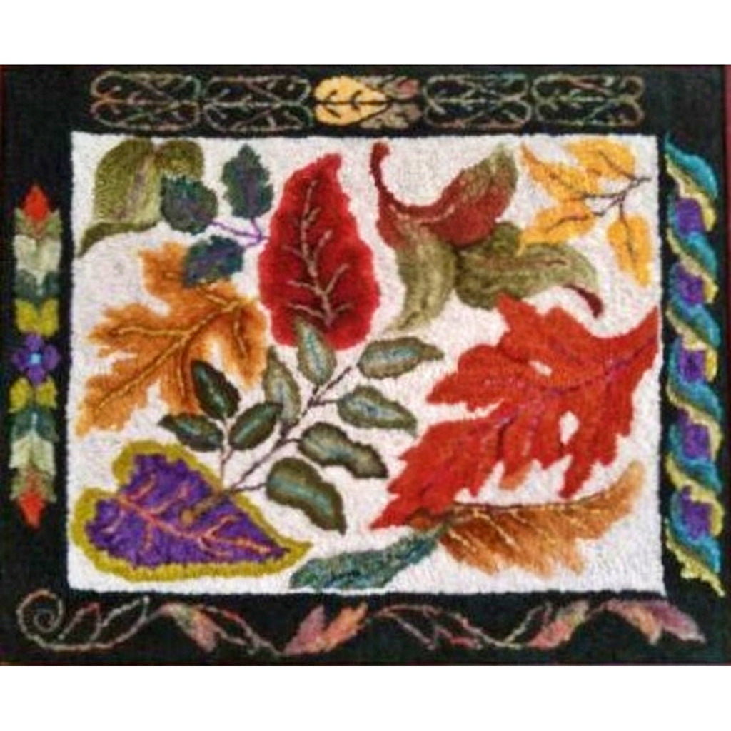 Rug Hooking Pattern: Leaves & Leaf Border (TS516) | Honey Bee Hive Rug ...