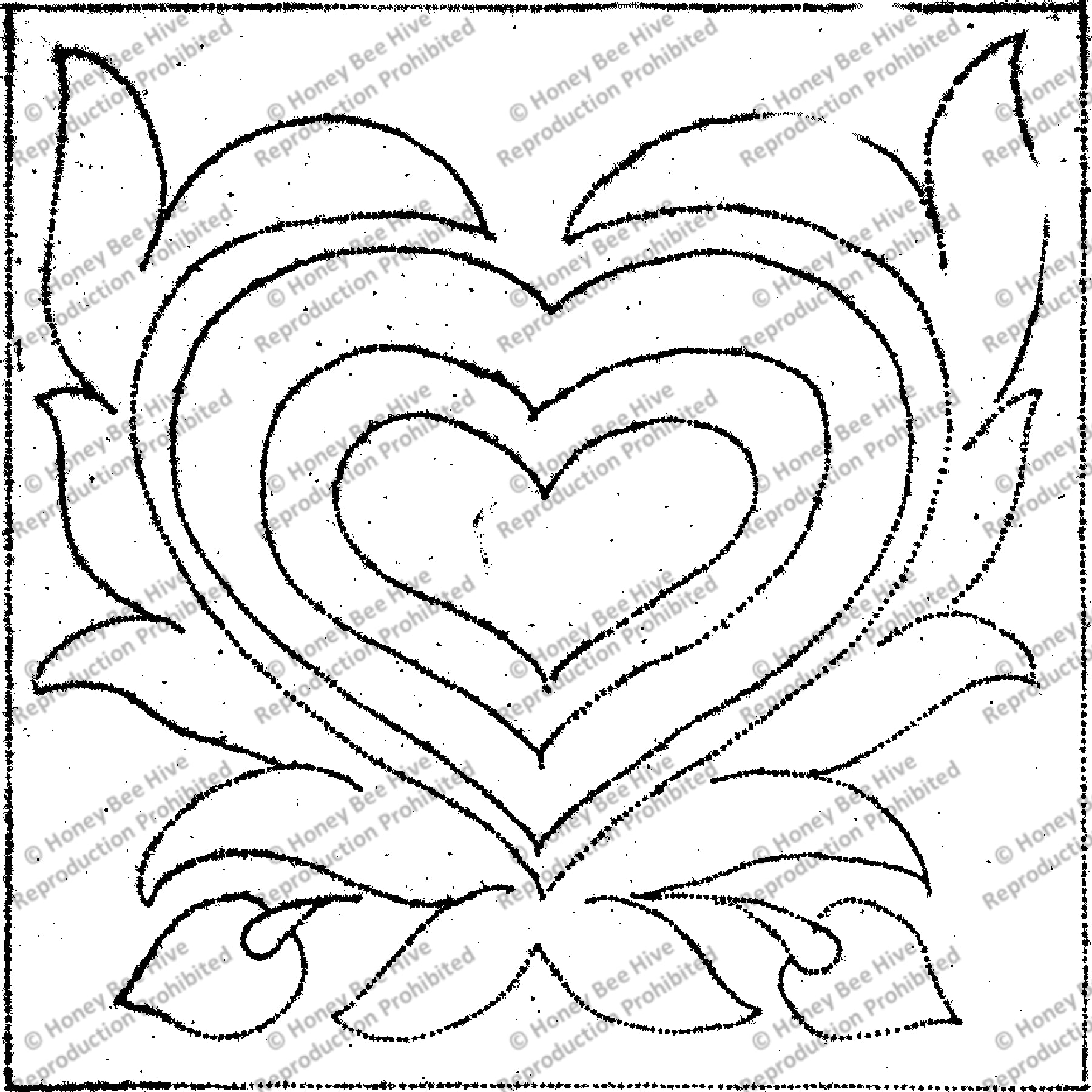 Castleton - Heart, rug hooking pattern