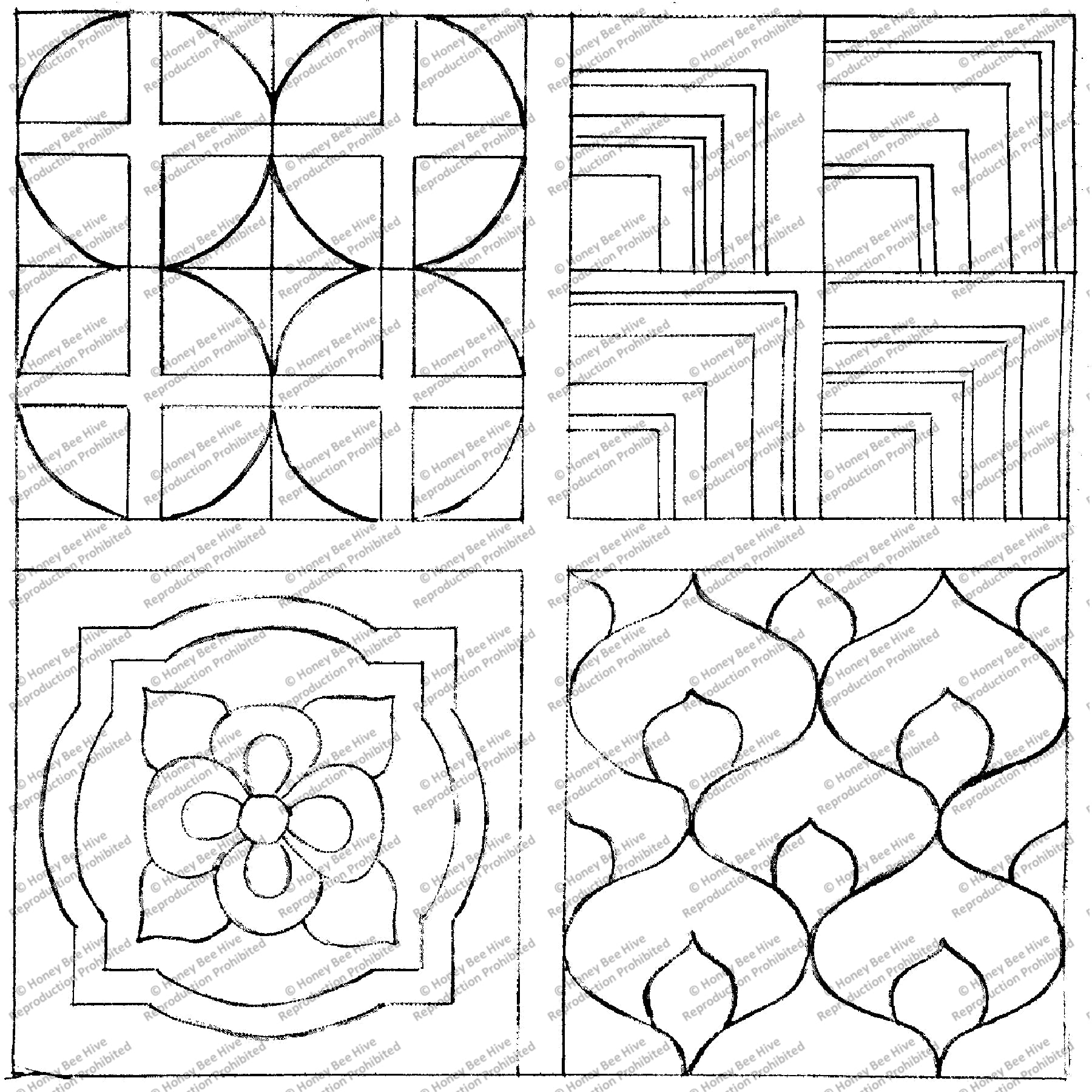 Rug Hooking Pattern: Geometrics (TS527) | Honey Bee Hive Rug Hooking ...