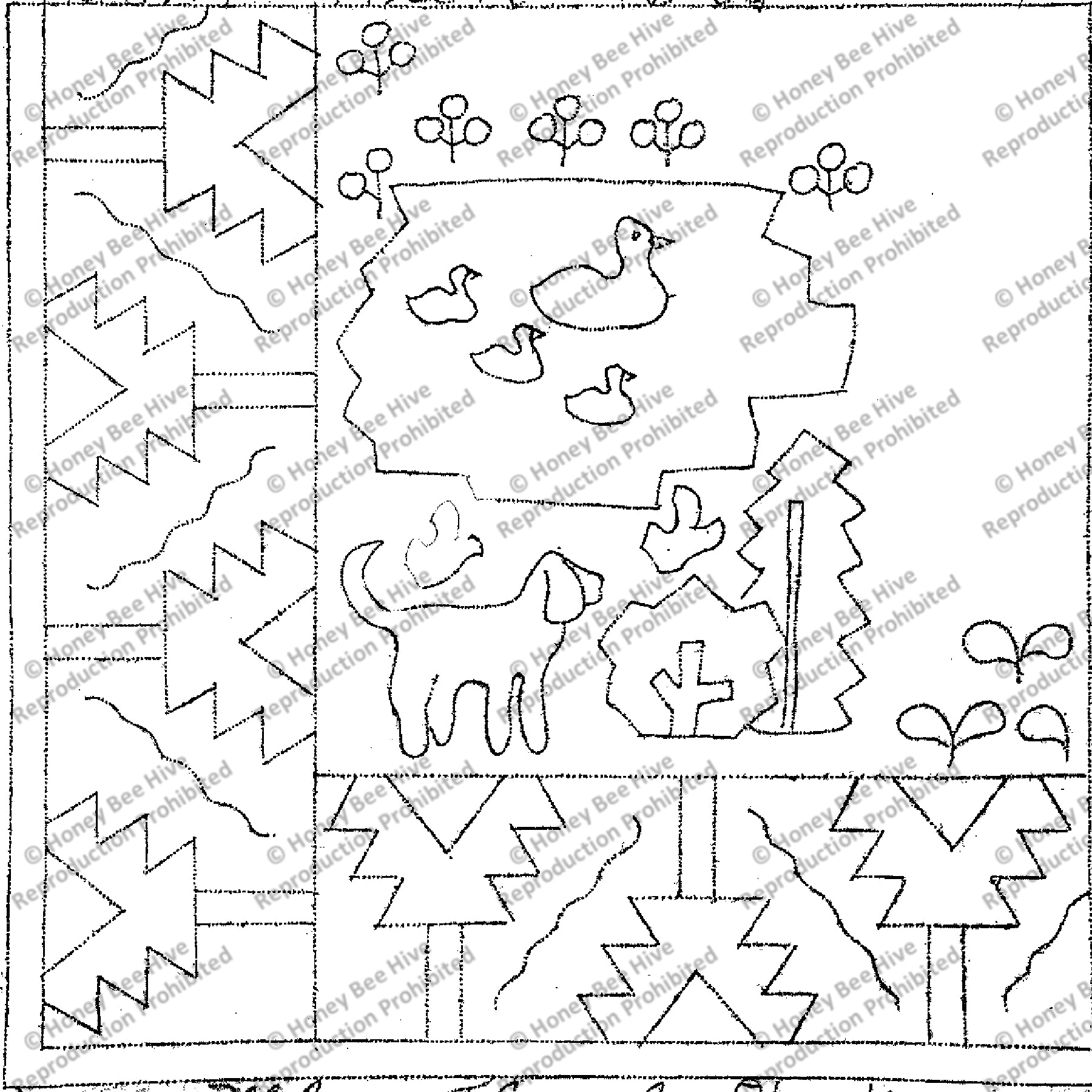 Rug Hooking Pattern: Azeri (TS531) | Honey Bee Hive Rug Hooking ...