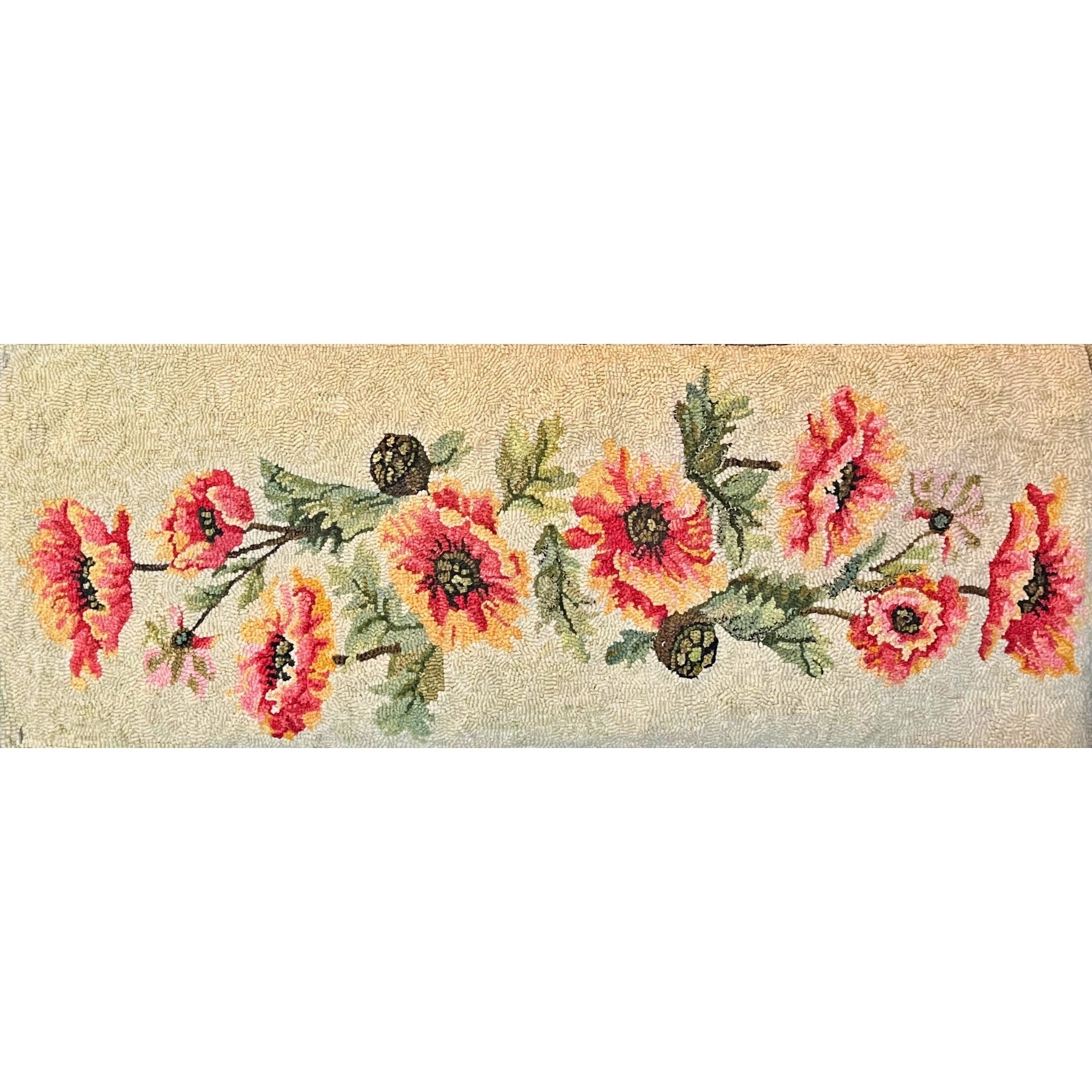 Flander's Field Runner, rug hooked by Nadine McCann