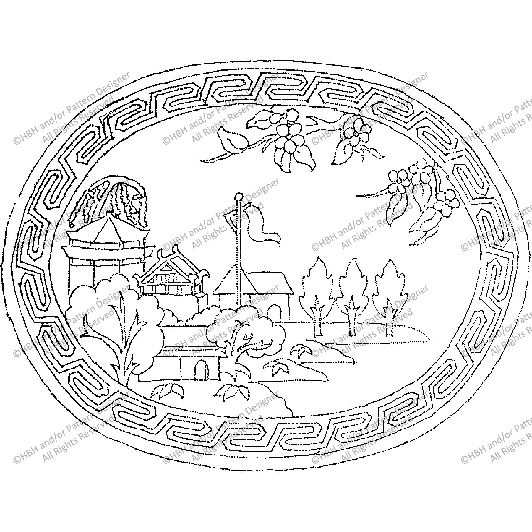 Shogun, rug hooking pattern