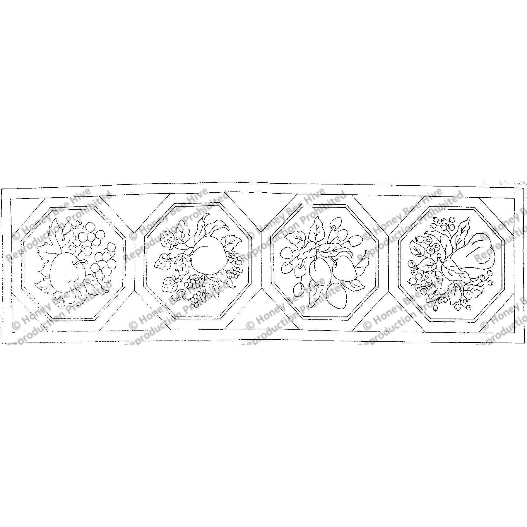 Rug Hooking Pattern: Fruit Runner (TT528) | Honey Bee Hive Rug Hooking ...