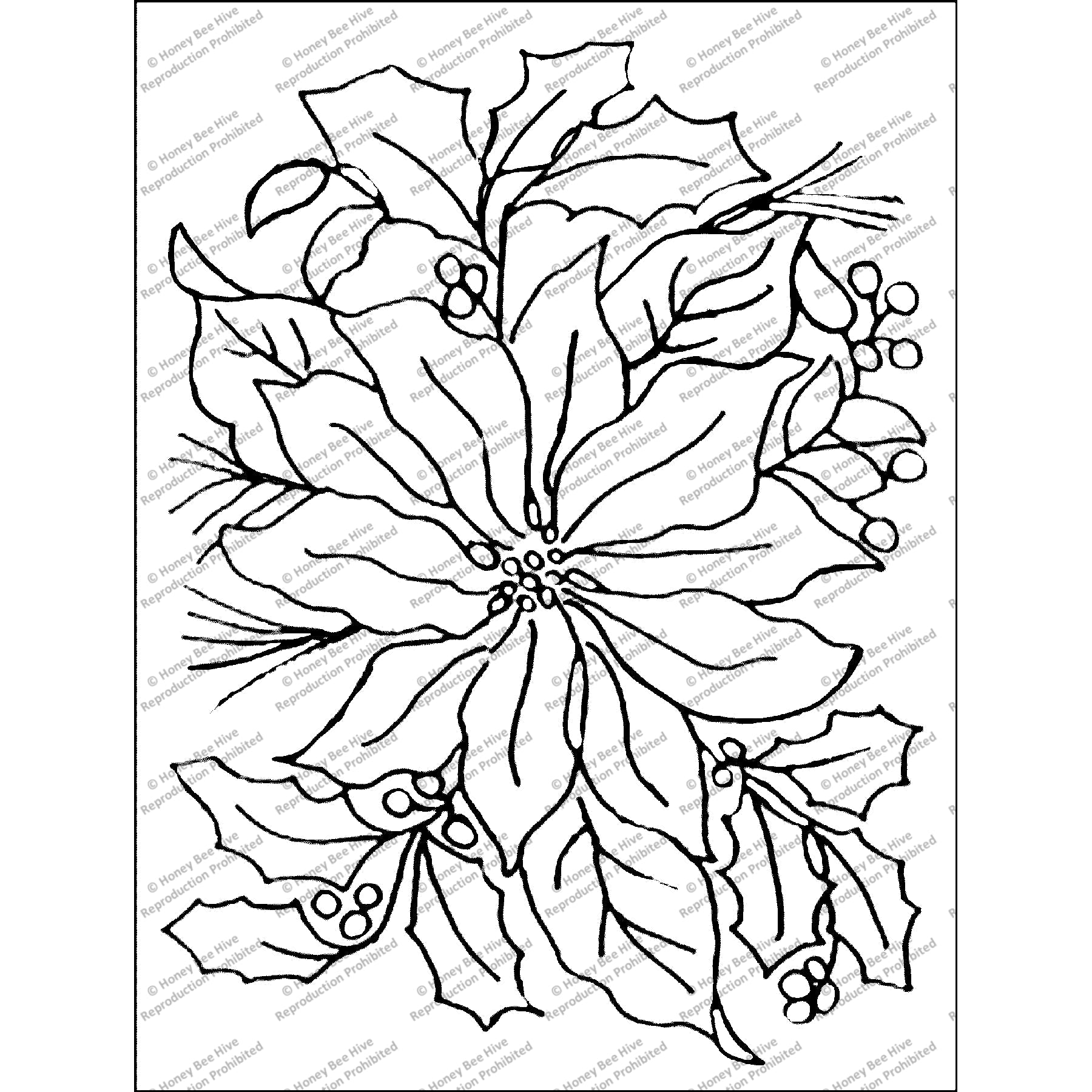 Xmas Bouquet, rug hooking pattern