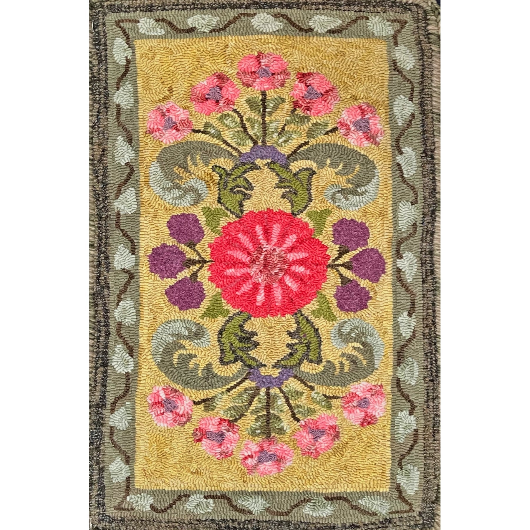 Desert Rose, rug hooked by Anita Gillis