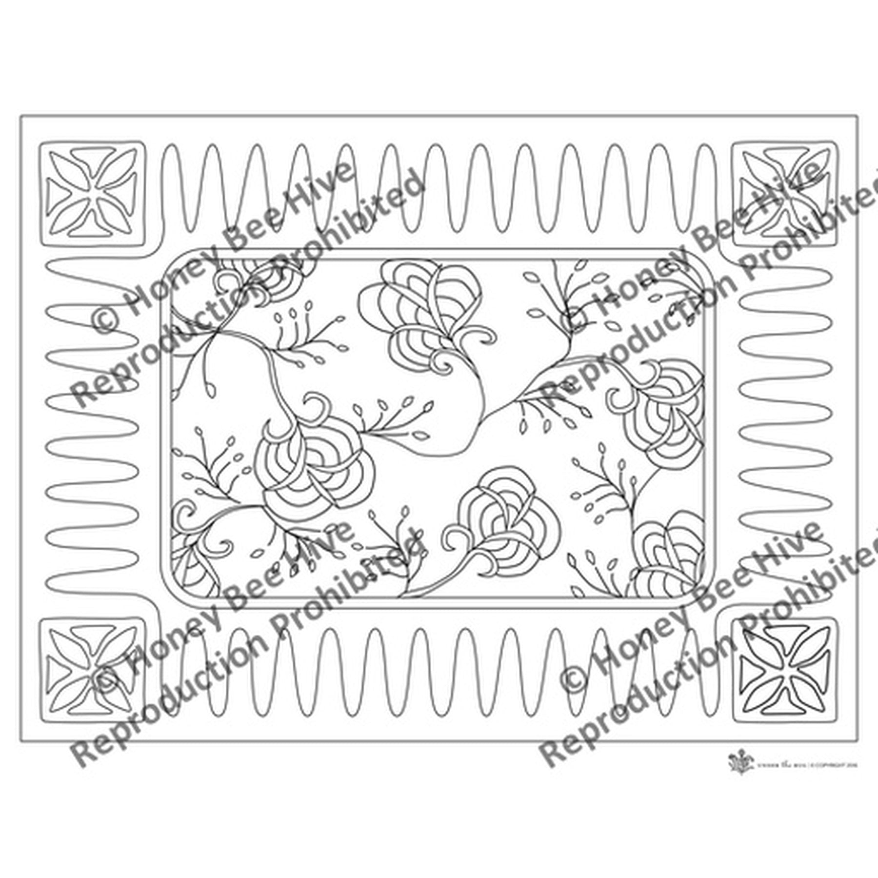 Antique Floral, rug hooking pattern