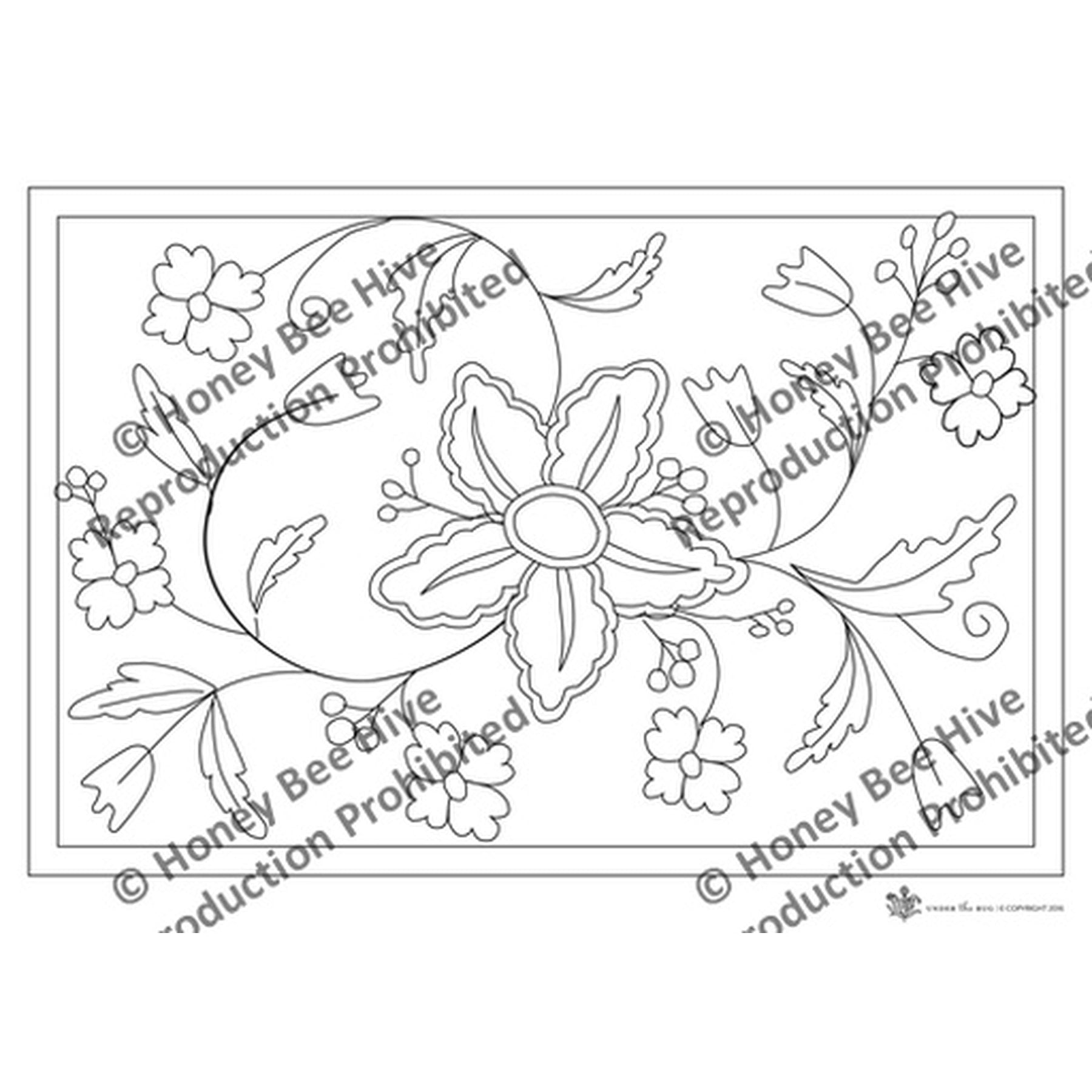 Rug Hooking Pattern: Crewel (UTR-sr-032) | Honey Bee Hive Rug Hooking ...