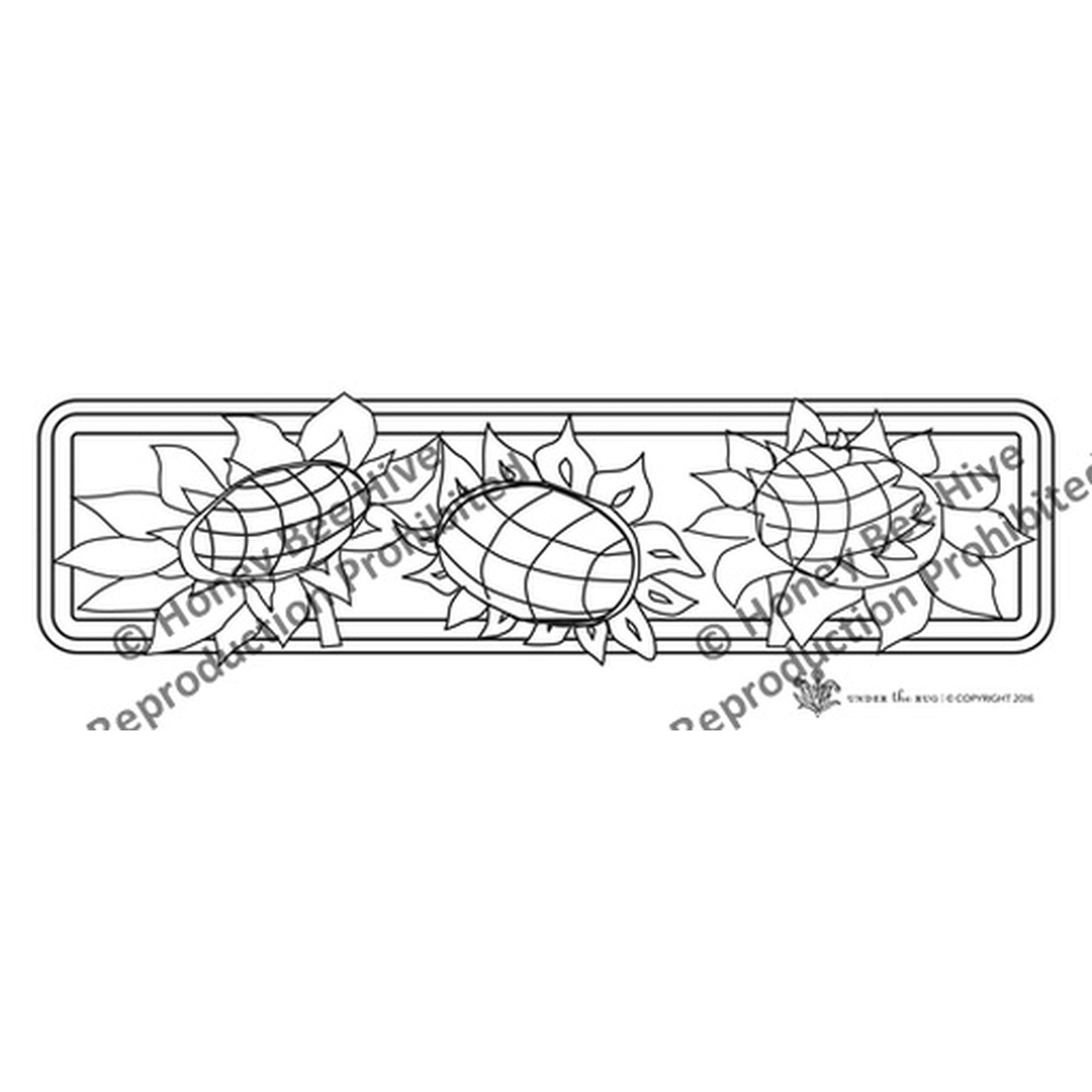 Sunflower V3 - Stair Riser, rug hooking pattern