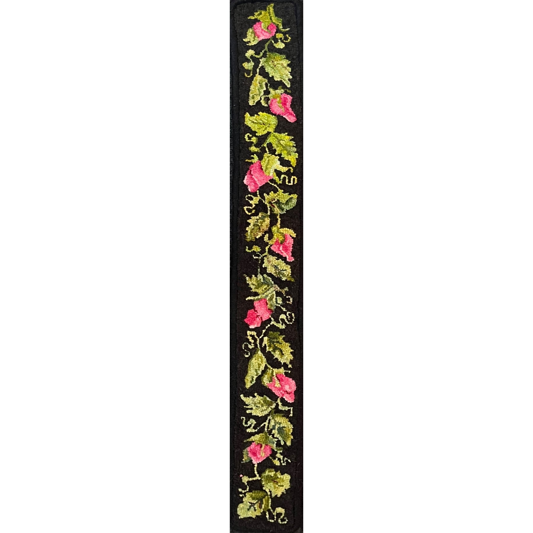 Rosebuds, rug hooked by Celeste Bessette