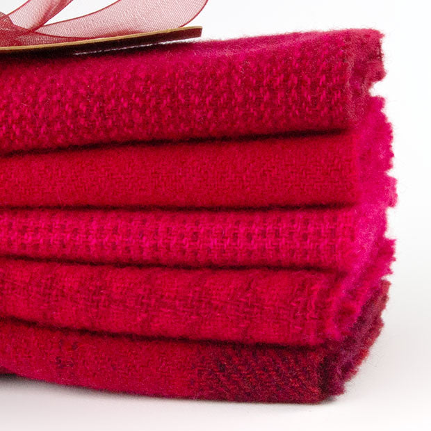 Cherry Red - Dorr Hand Dyed Bundle - Rug Hooking Wool