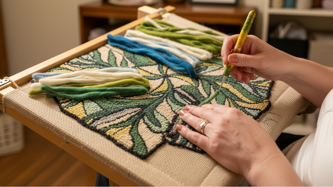 Rug Hooking Class at HoneyBee Hive Rug Hooking Studio