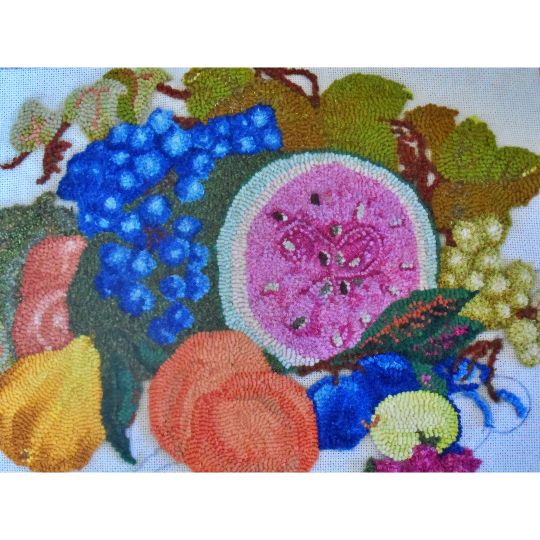 Autumn Fruit, rug hooked by Janet Williams