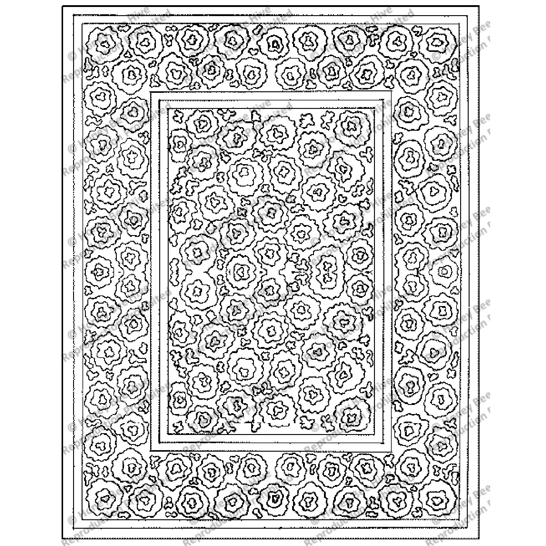 Mille Fleur, rug hooking pattern