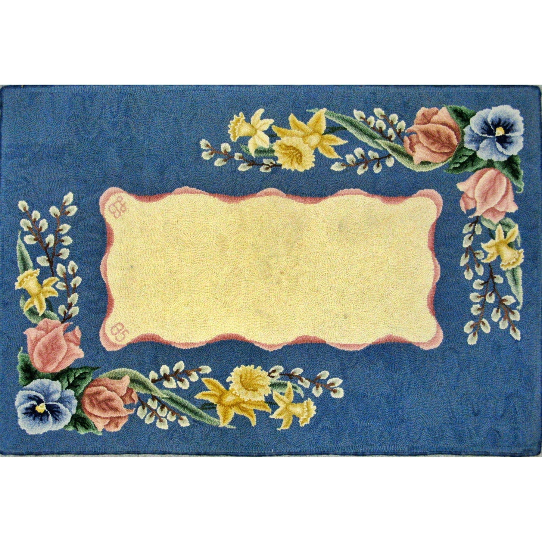 Early Spring, rug hooked by Linda Bell