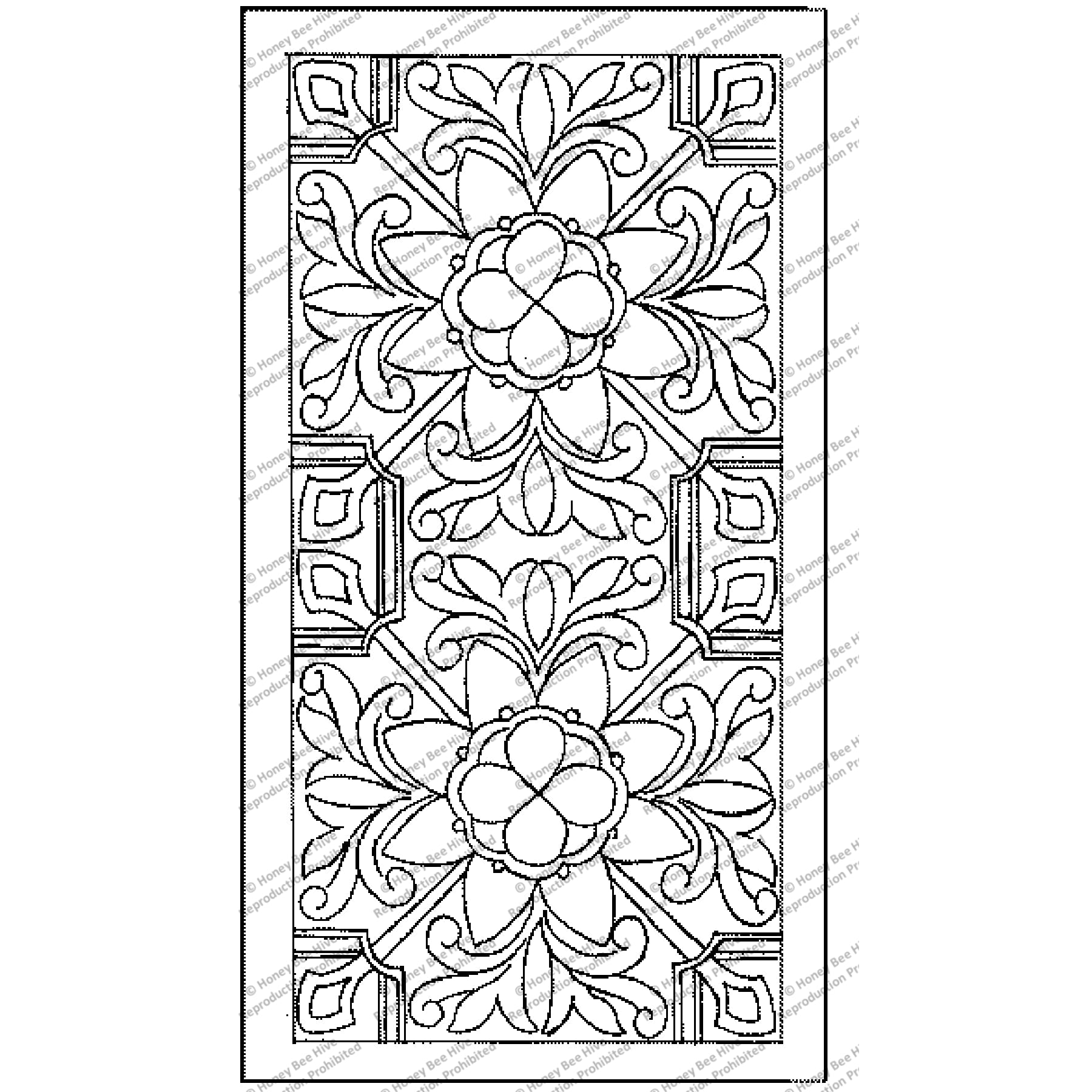 St. Augustine - Two Tiles, rug hooking pattern