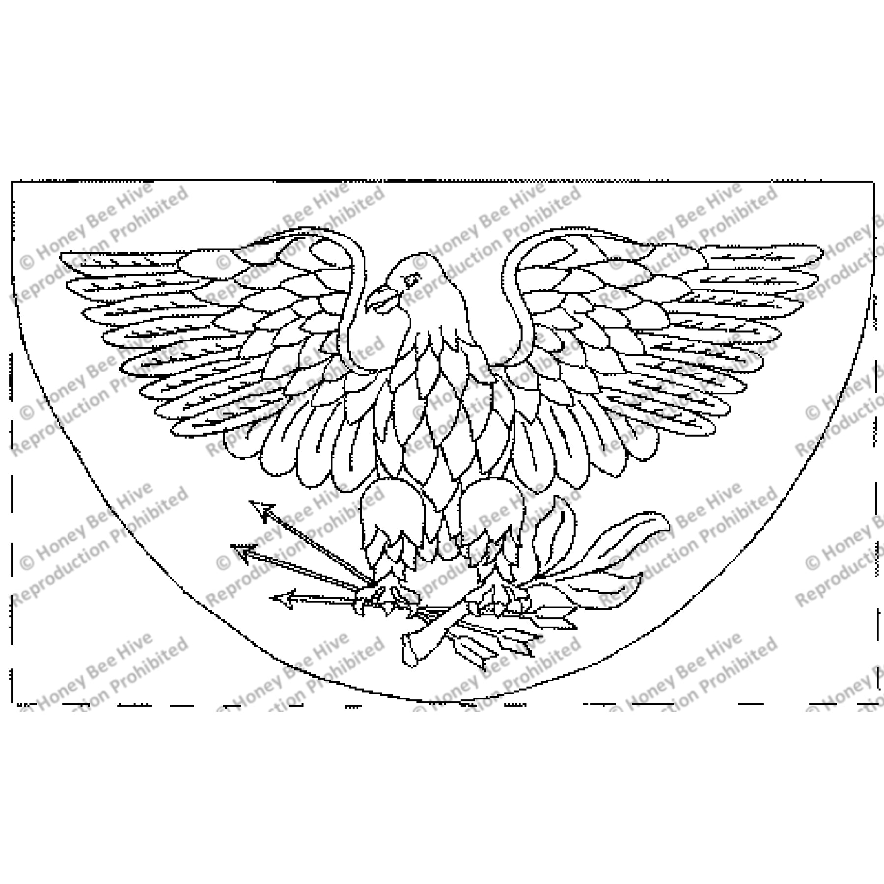 Eagle Hearth, rug hooking pattern