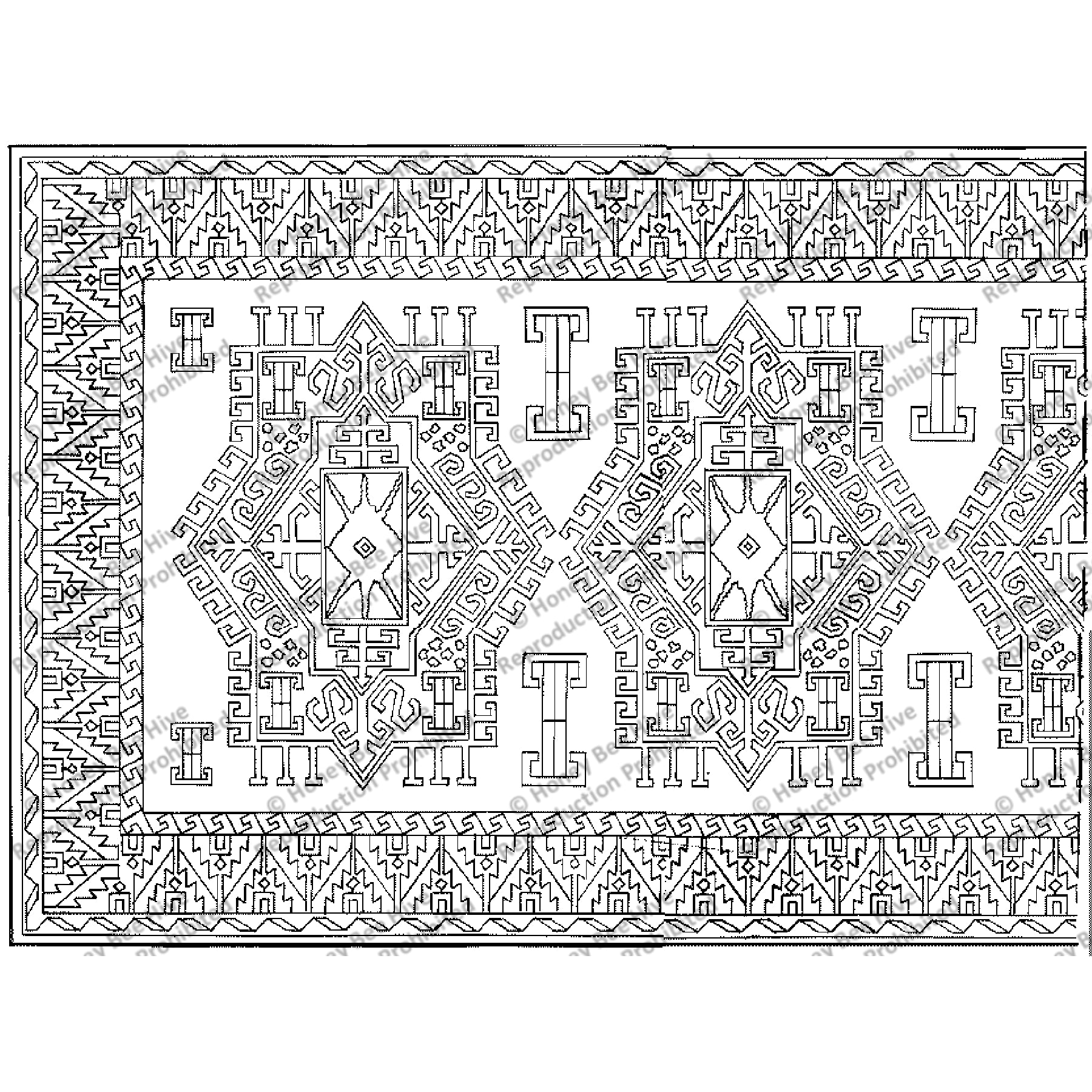 Kazak-Latchhook, rug hooking pattern