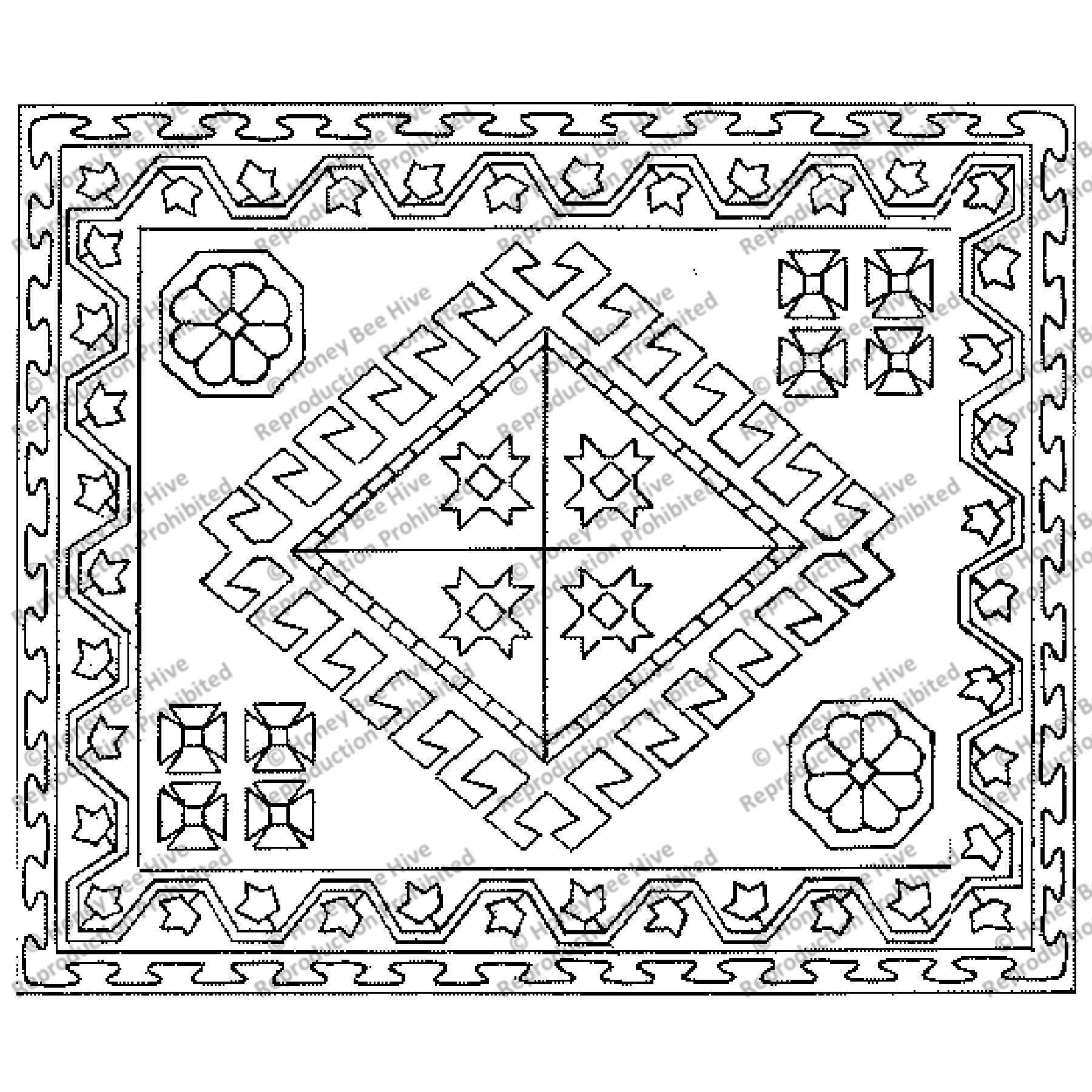 Talish Medallion, rug hooking pattern