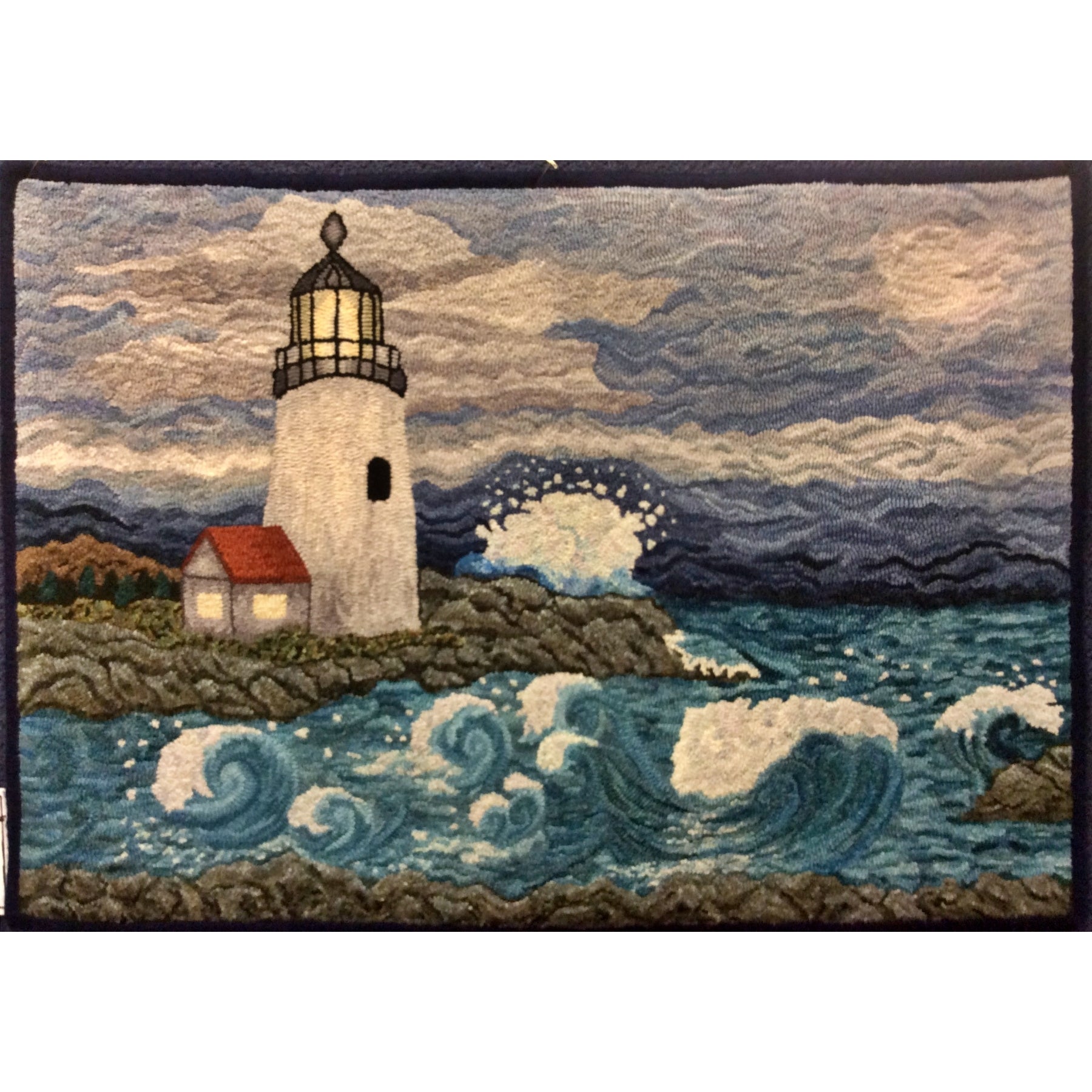 Pemaquid Light House - Small, rug hooked by Barb Powell