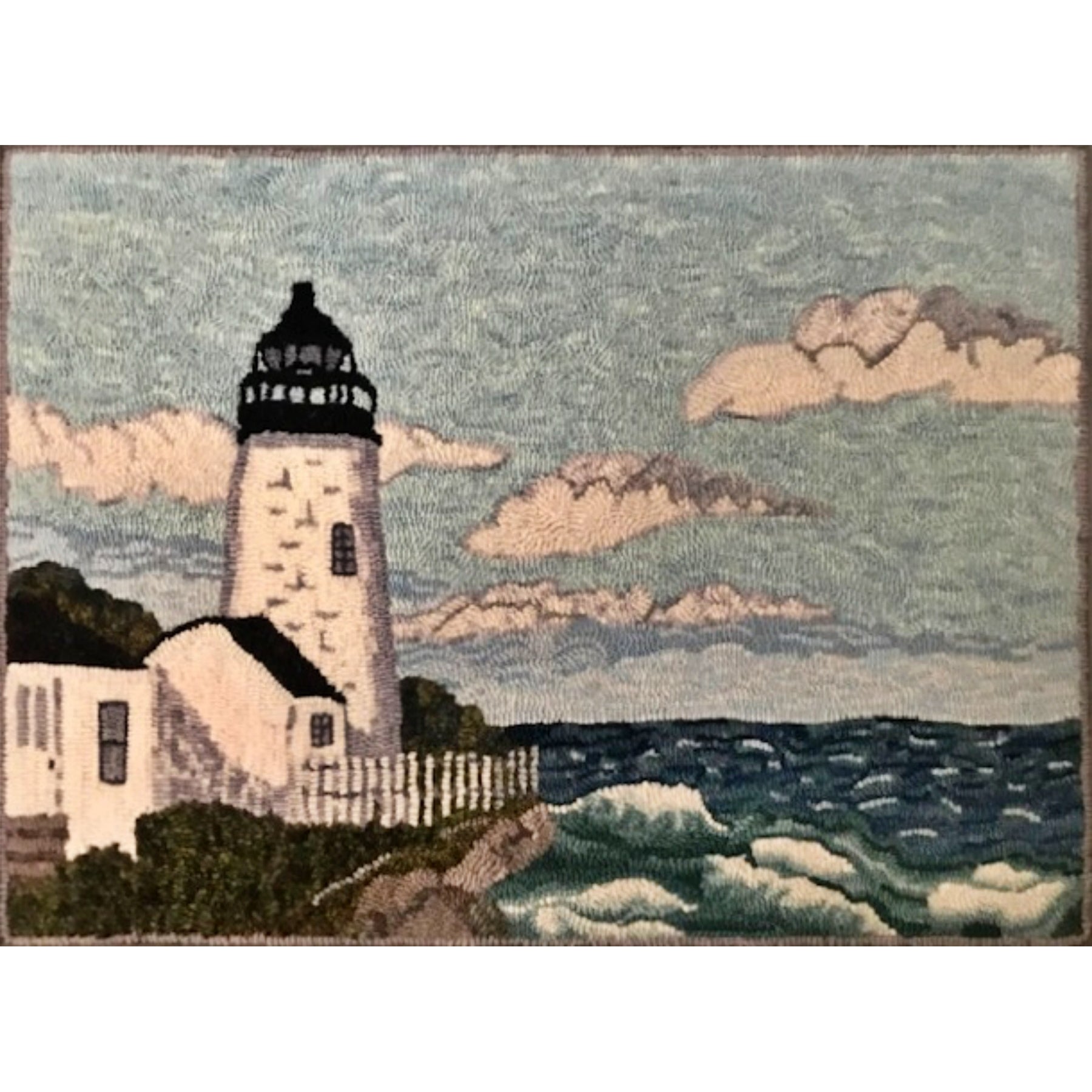 Pemaquid Light House, rug hooked by Linda Cooney