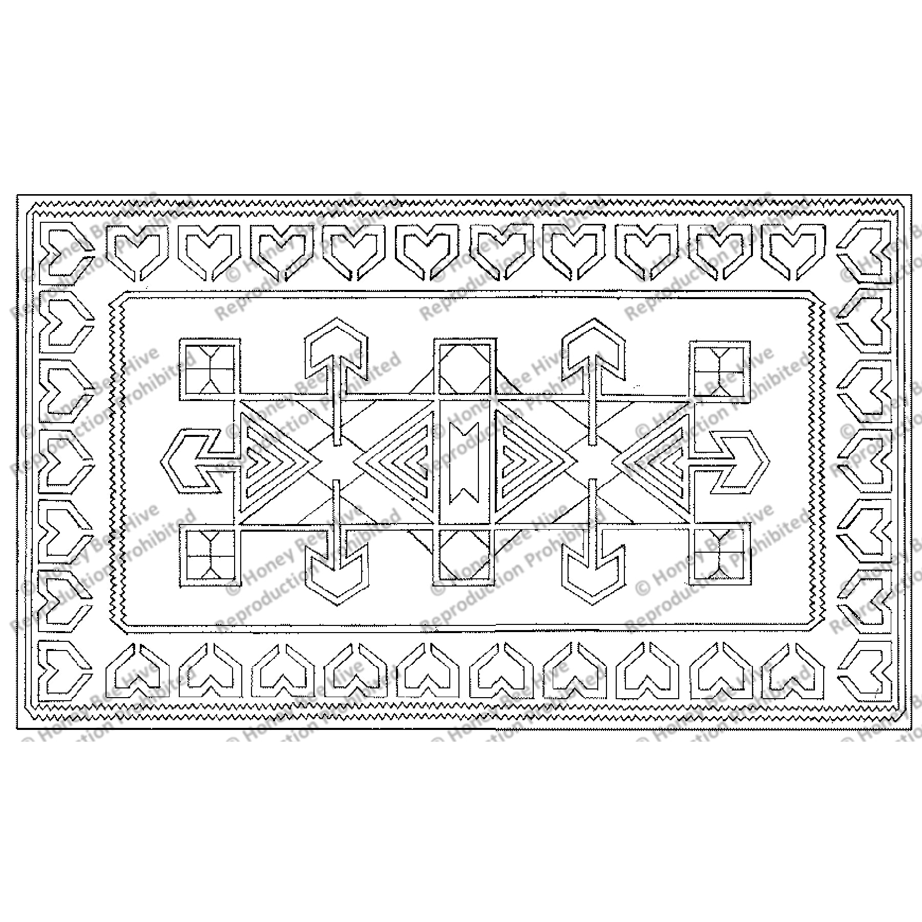 Teton, rug hooking pattern