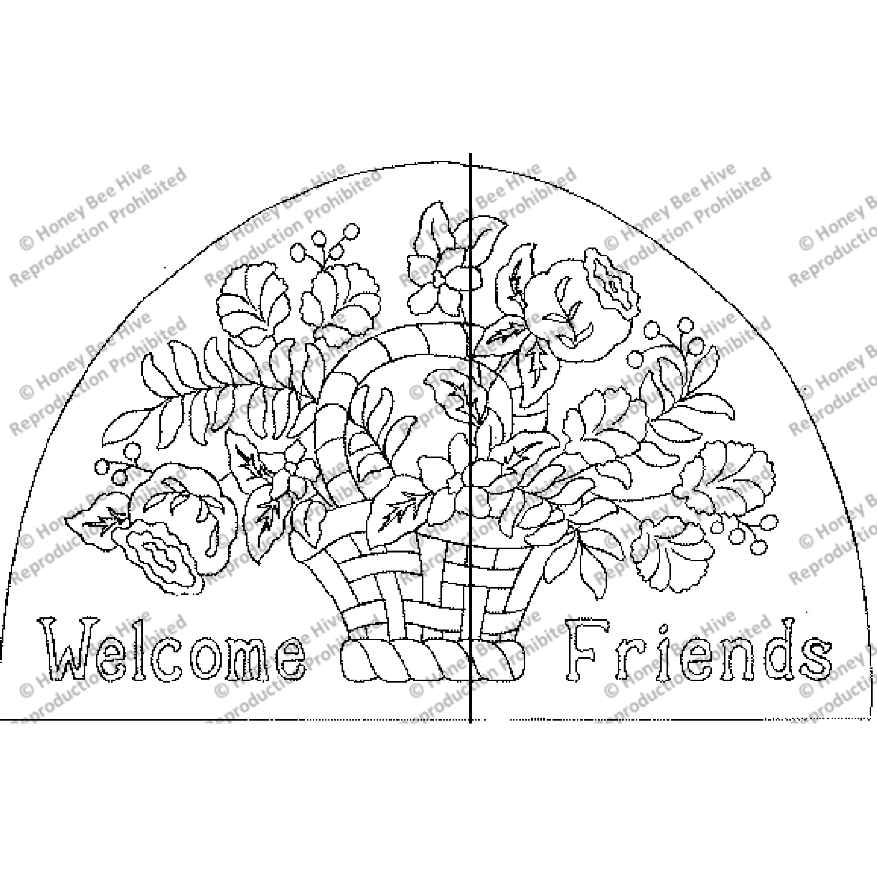 Old Fashioned Welcome, rug hooking pattern