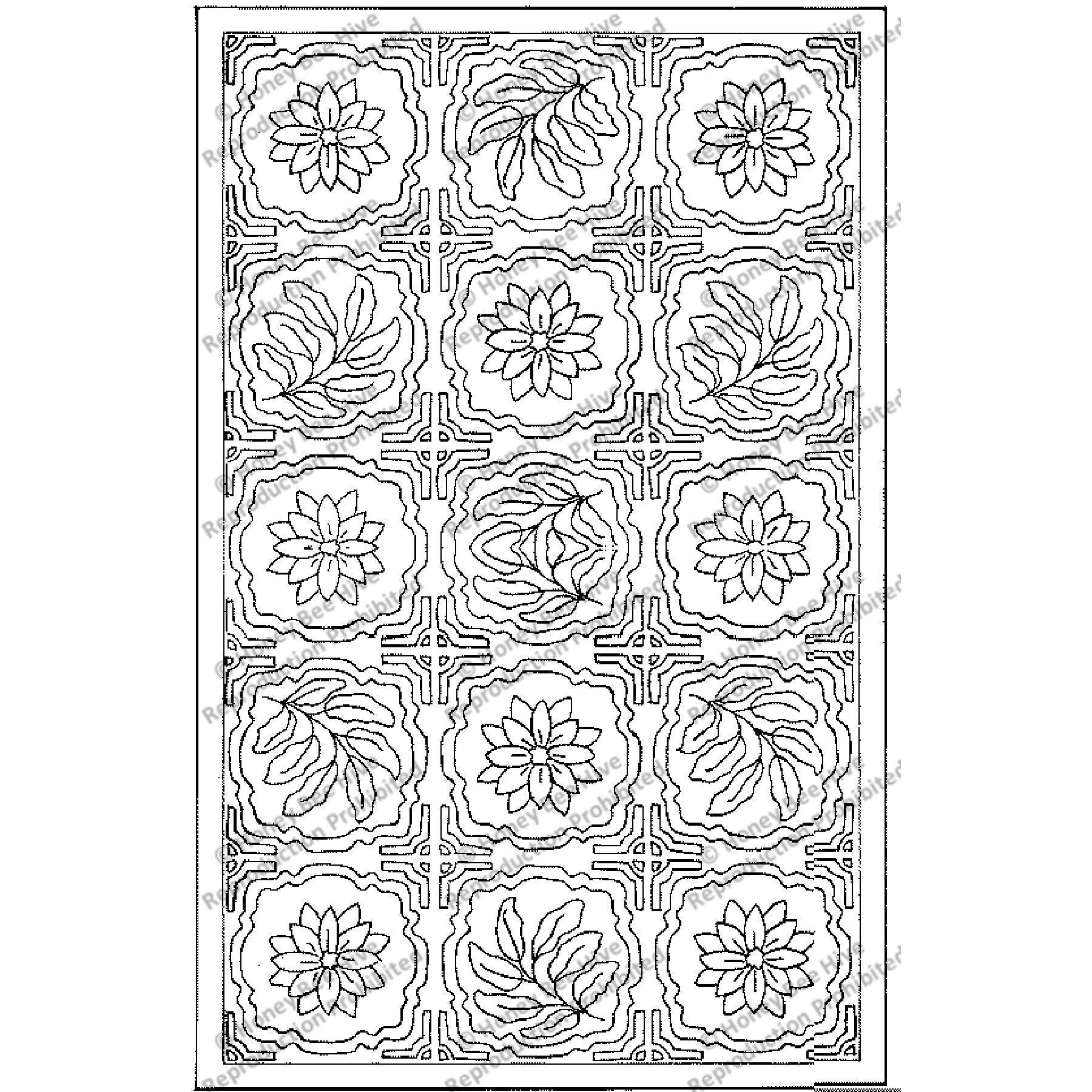 Sylvia, rug hooking pattern