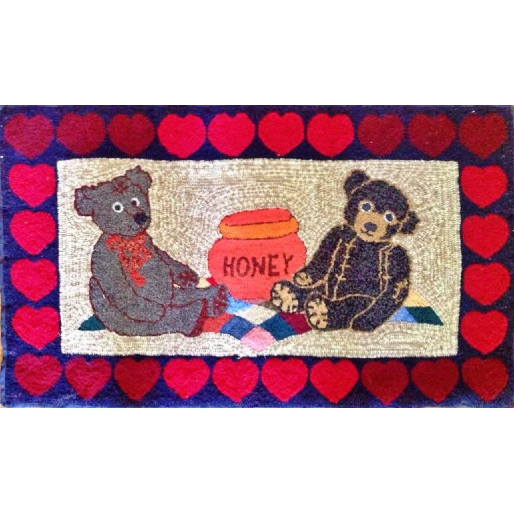 A Teddy Bears Picnic, rug hooked by Biffie Norris Gallant
