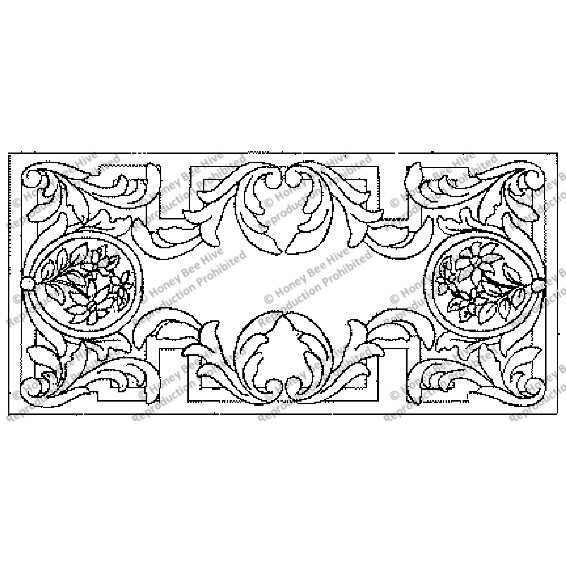 Aubusson Bench, rug hooking pattern