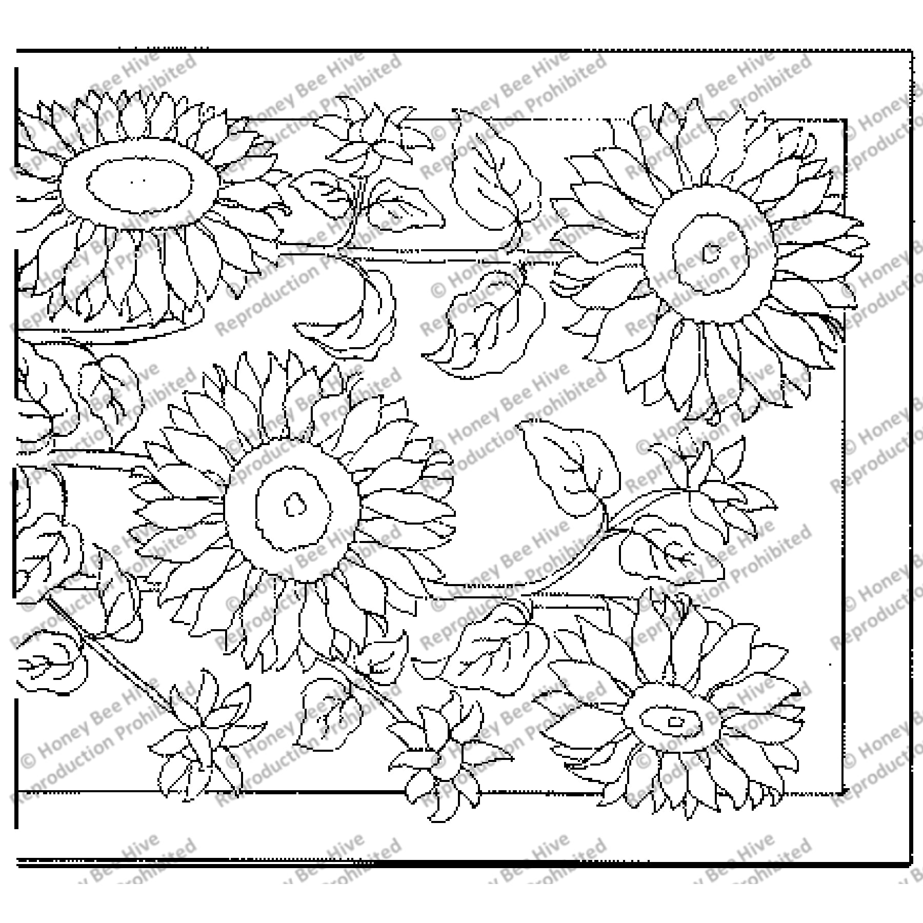 Sunflowers, rug hooking pattern