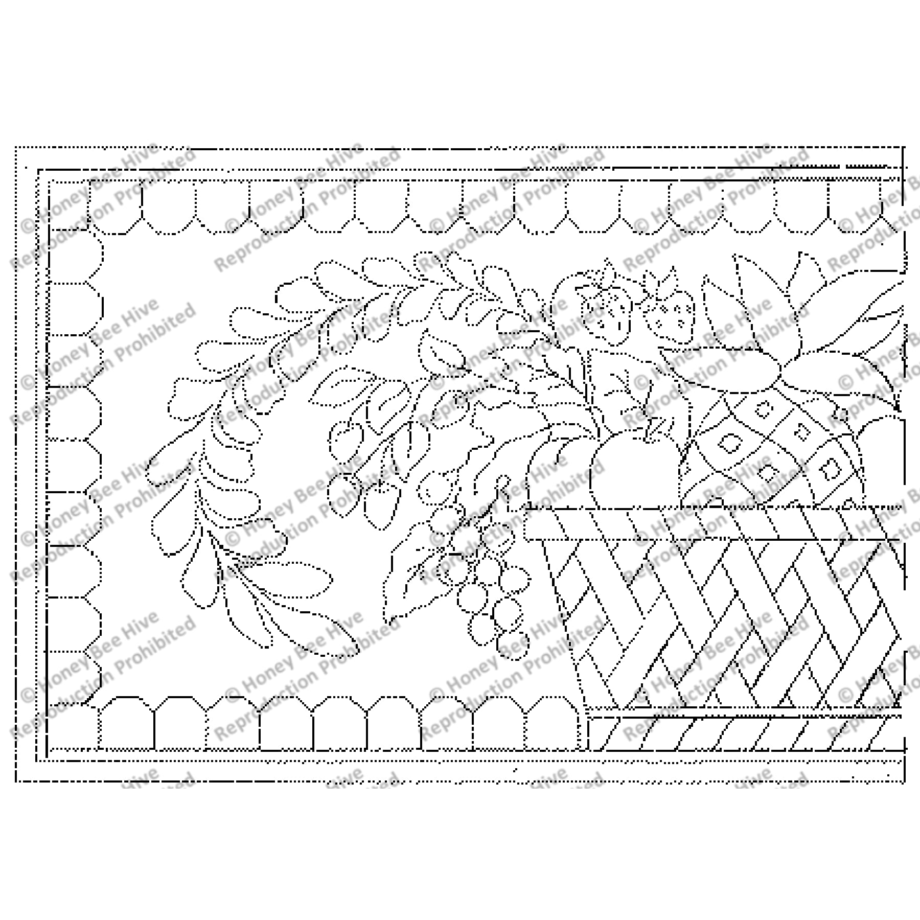 Kepper Fruit Basket, rug hooking pattern