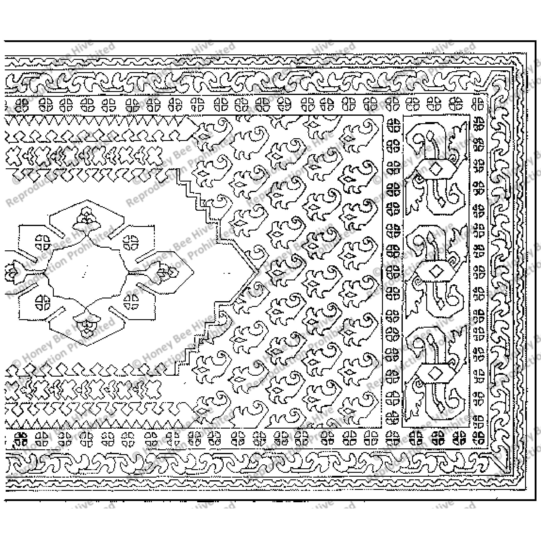 Karabagh, rug hooking pattern