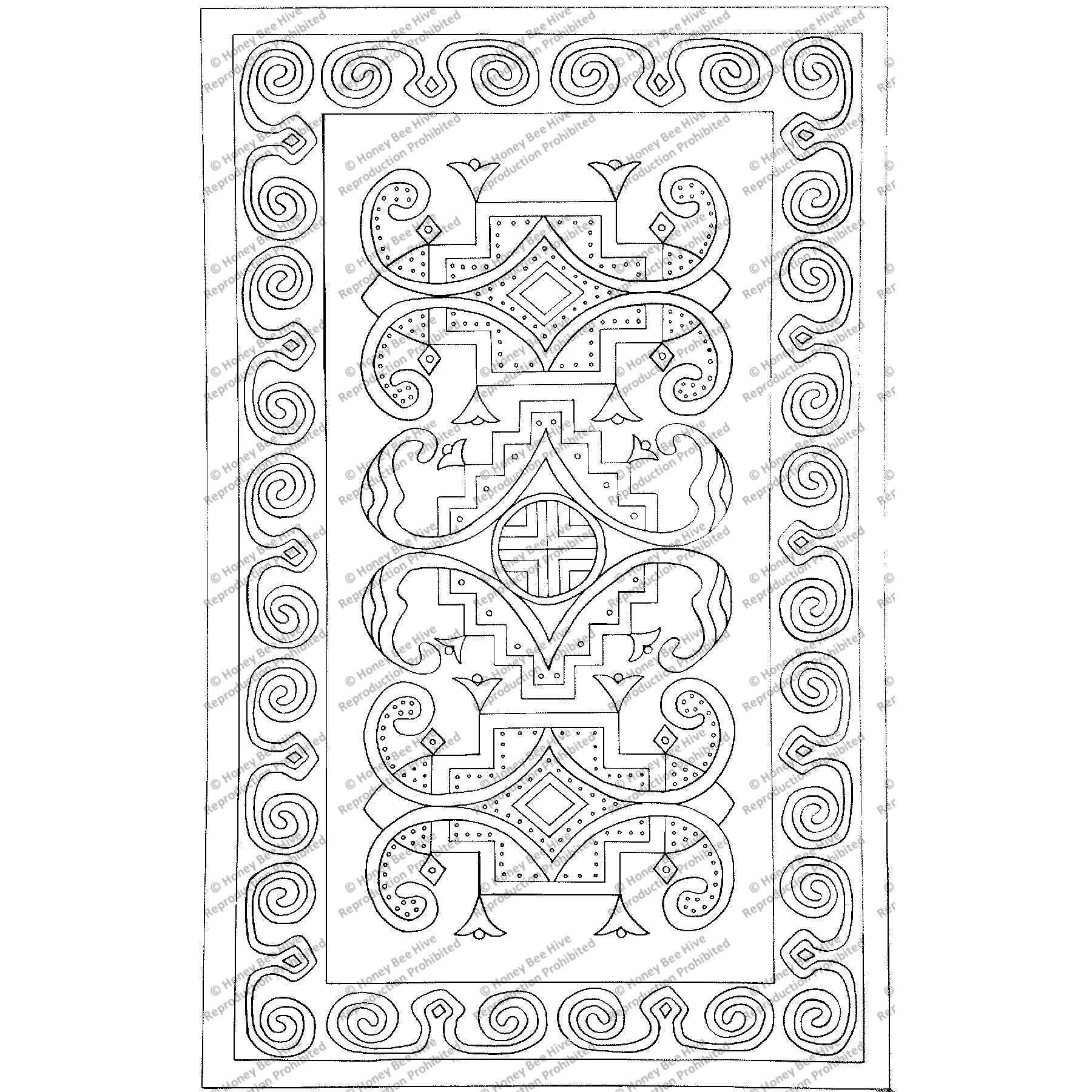 Micmac - Large, rug hooking pattern