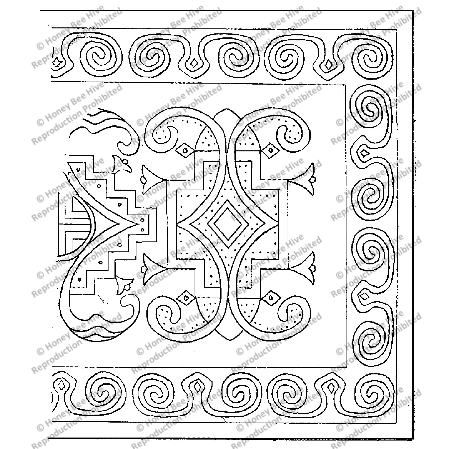 Micmac, rug hooking pattern