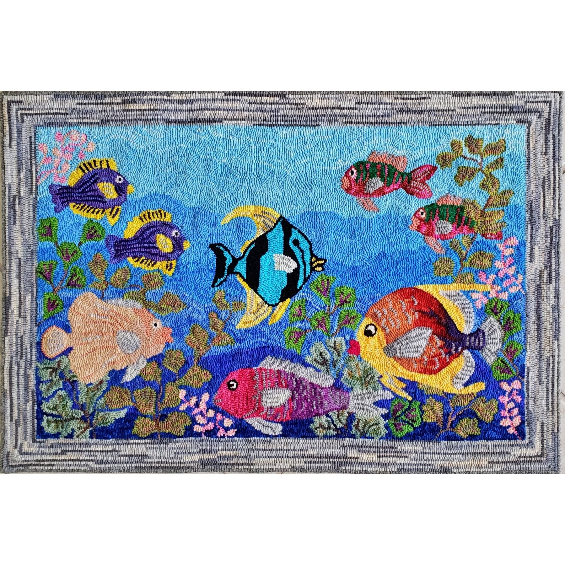 Coral Reef, rug hooked by Donna Martin