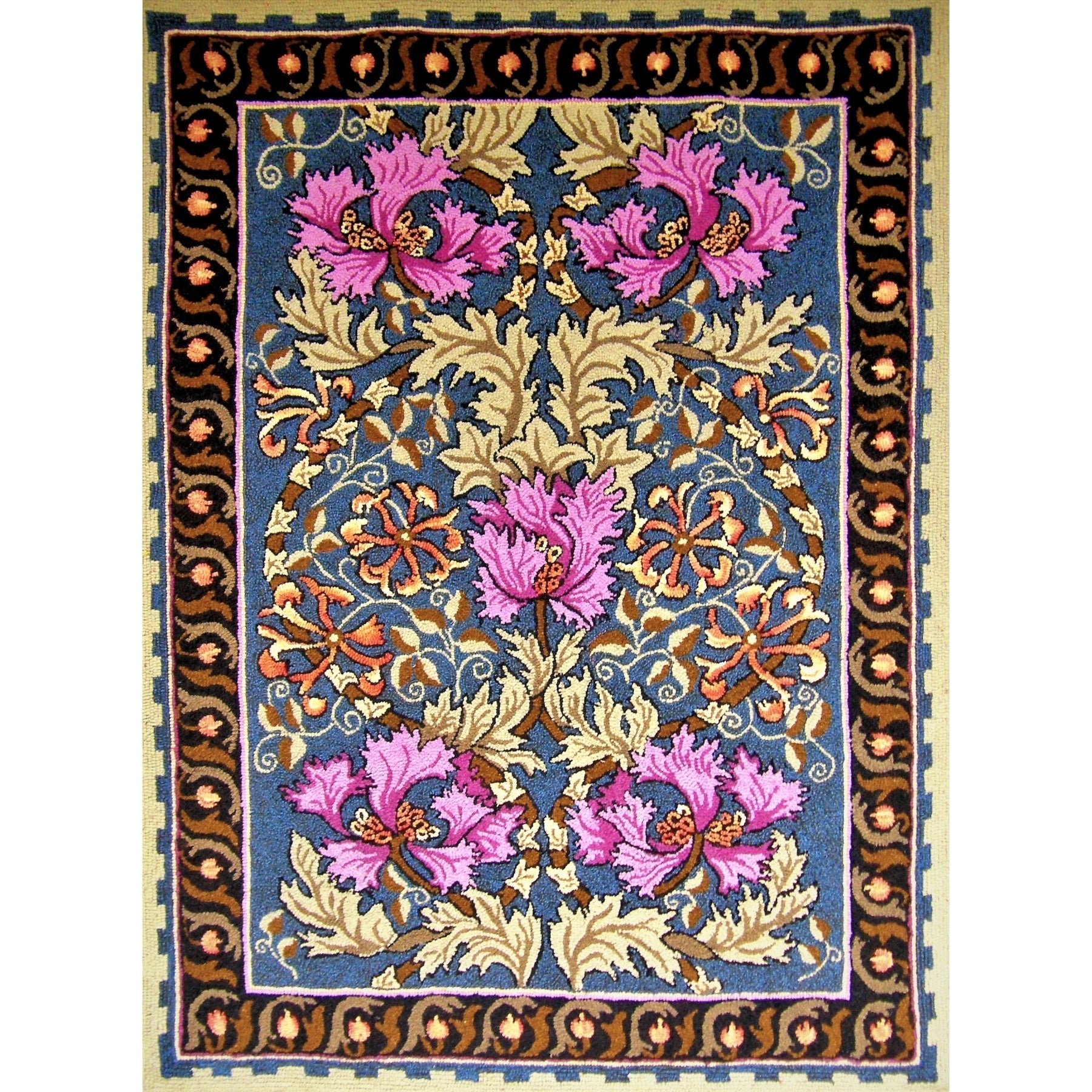 William Morris, rug hooked by Tanya Graham