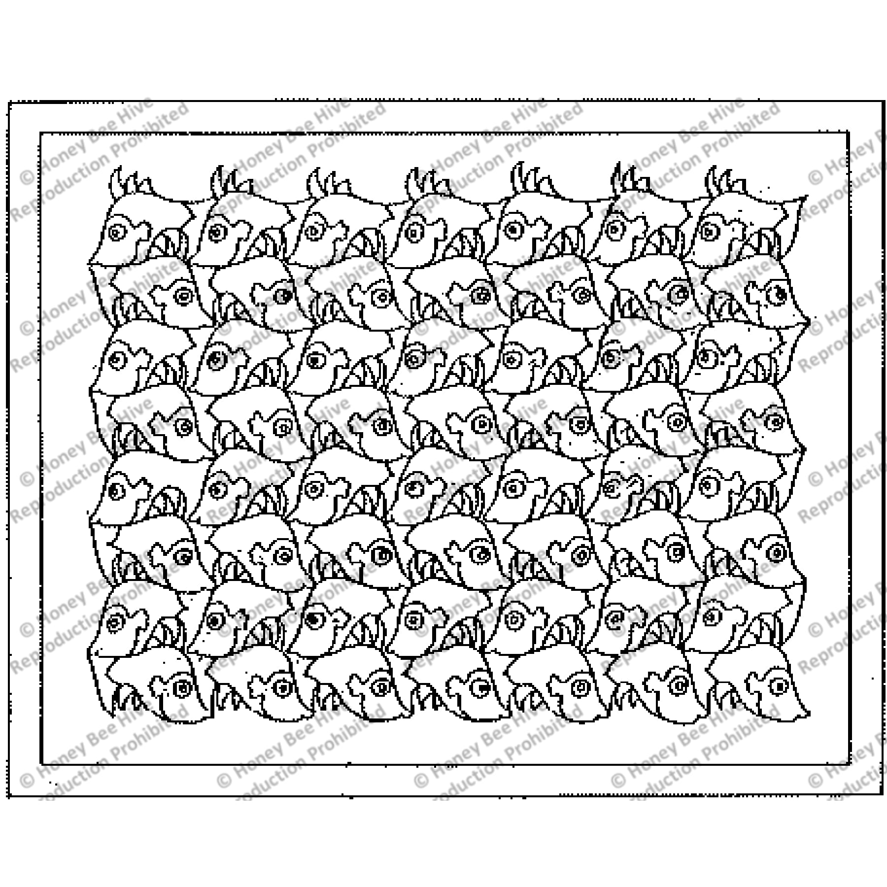 School Of Escher, rug hooking pattern