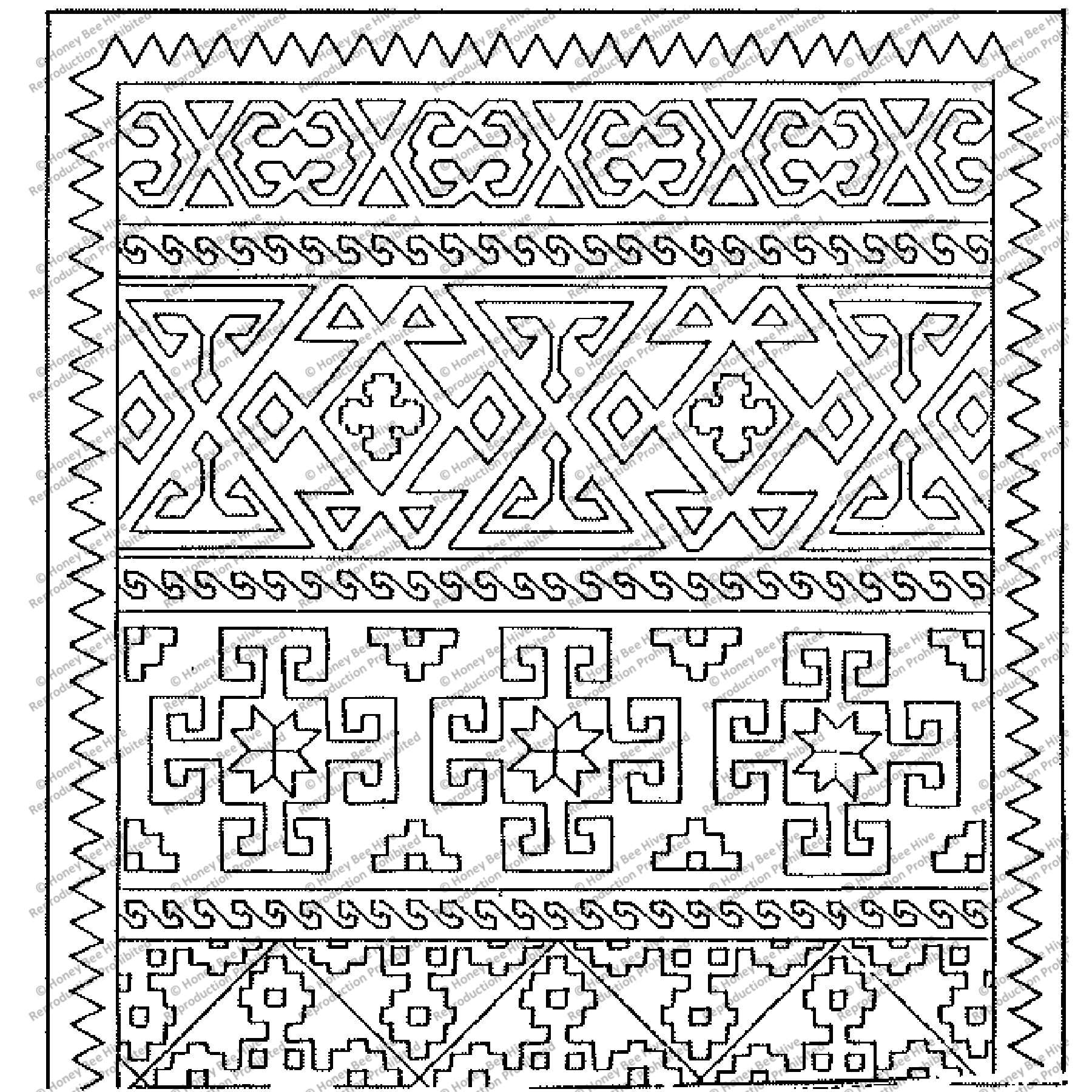 Medi-Qashqai - Large, rug hooking pattern